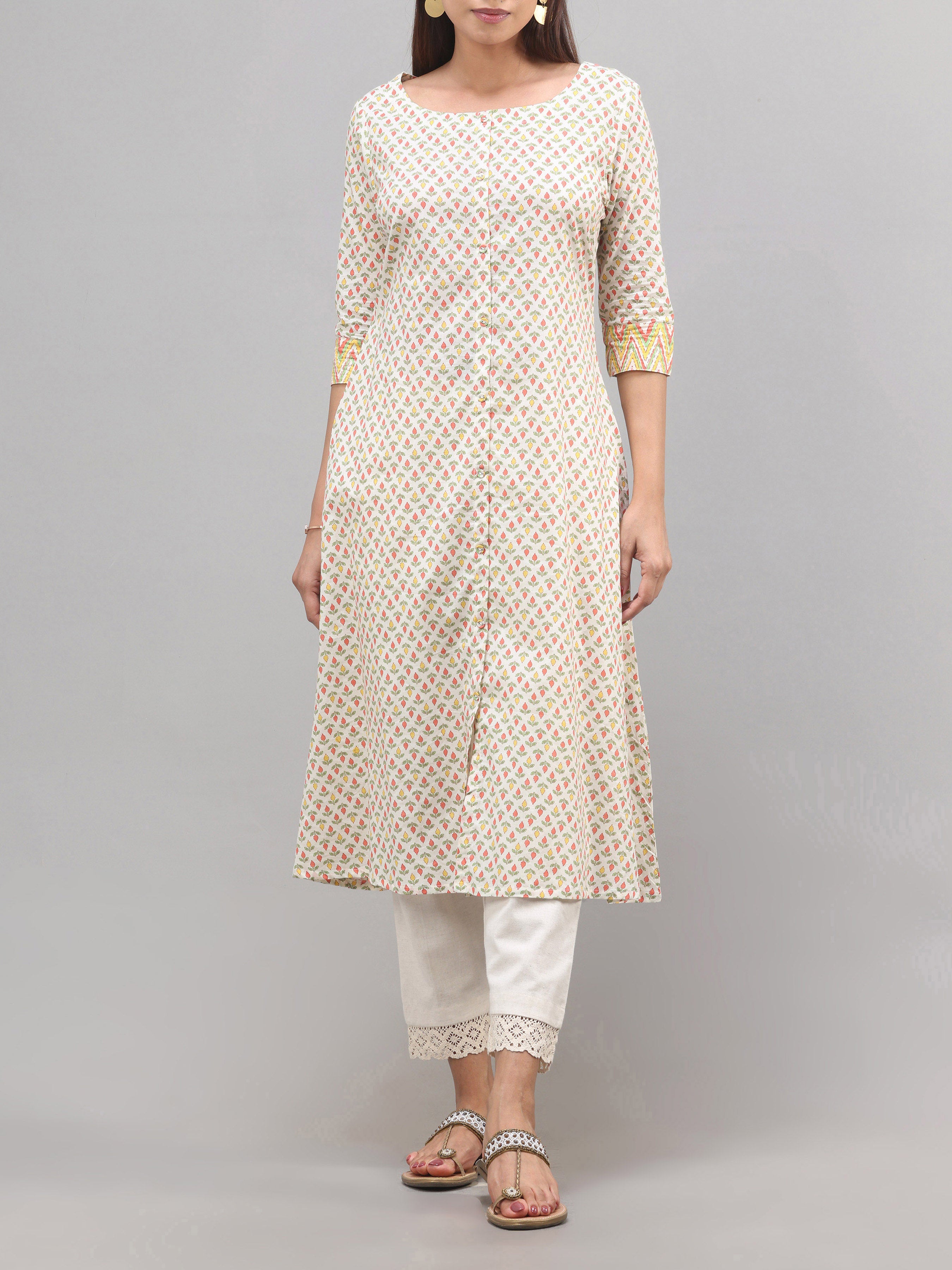 Multi Colour Pure Cotton Printed Kurti