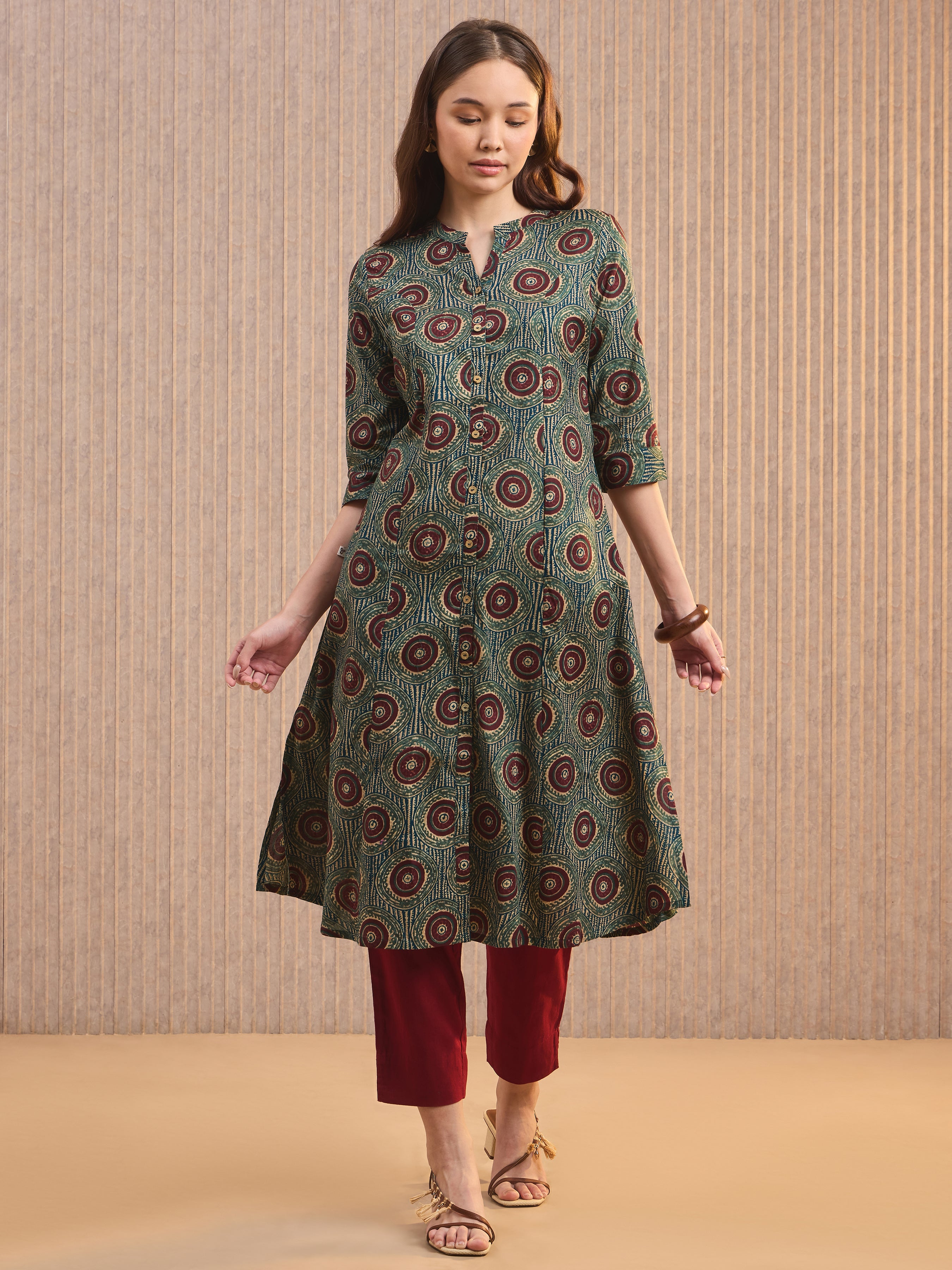 Multi Colour Pure Cotton Printed Kurti With Princess Cut