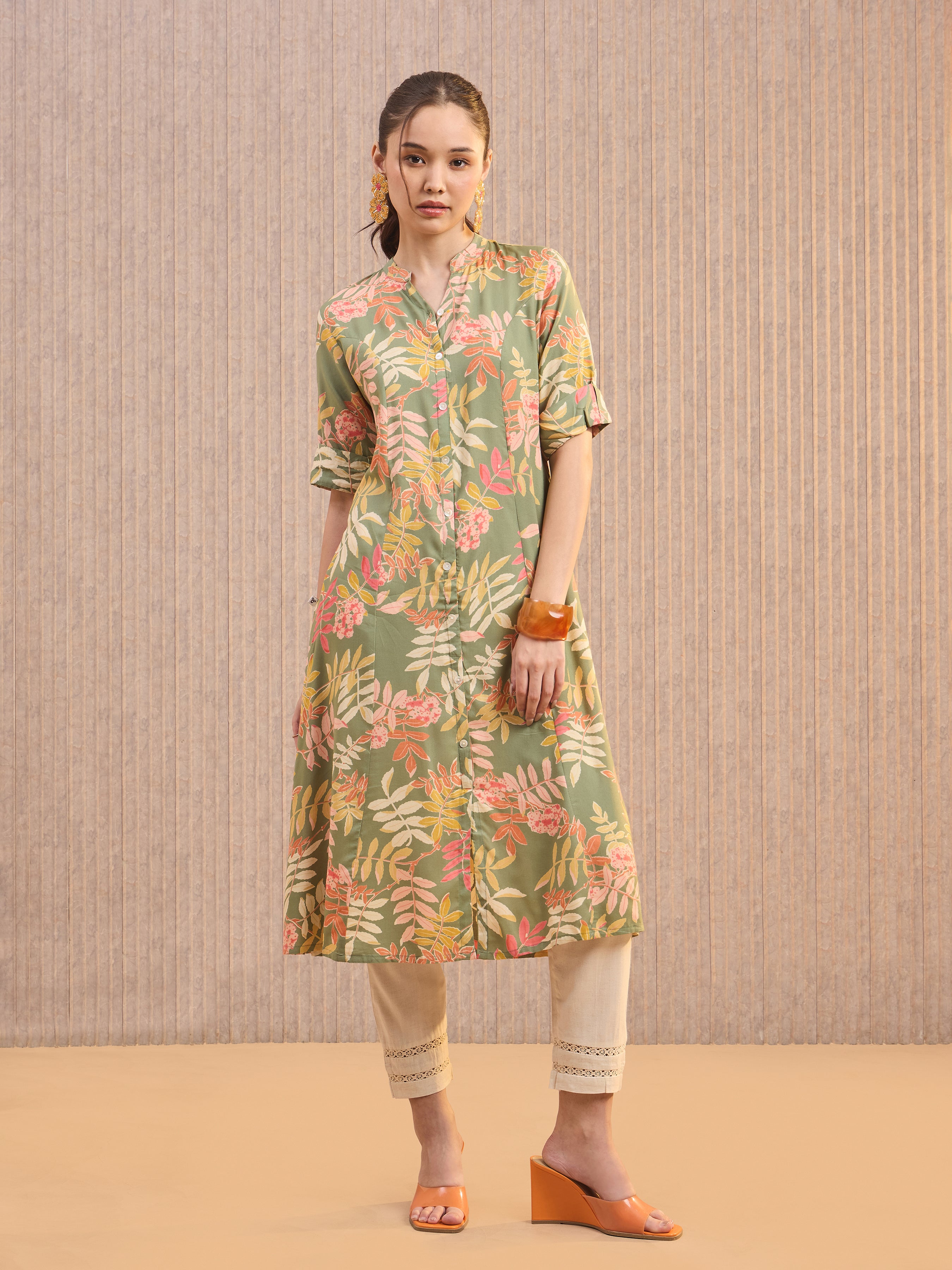 Multi Colour Viscose Printed Kurti