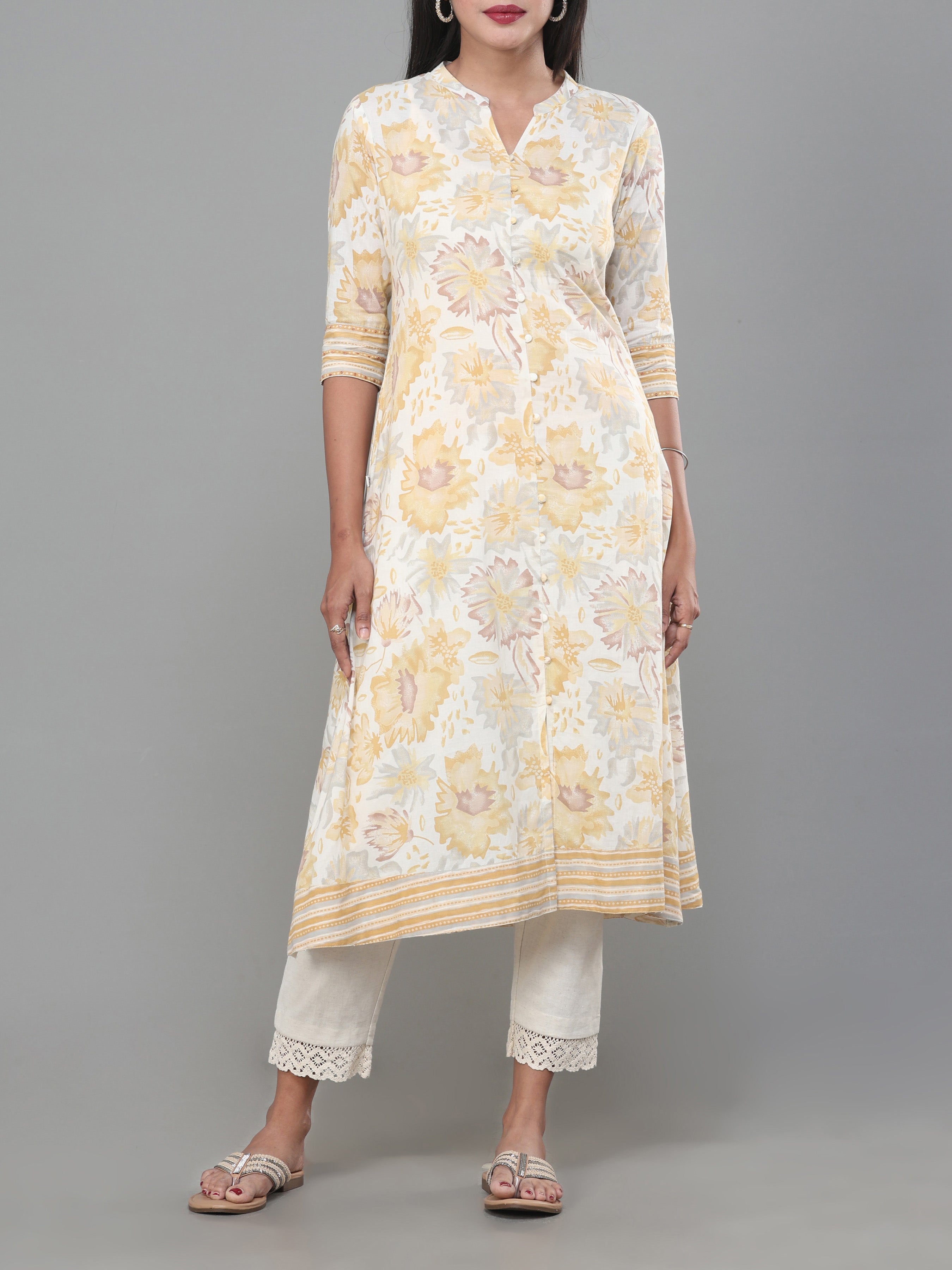 Multi Colour Pure Cotton Printed Kurti