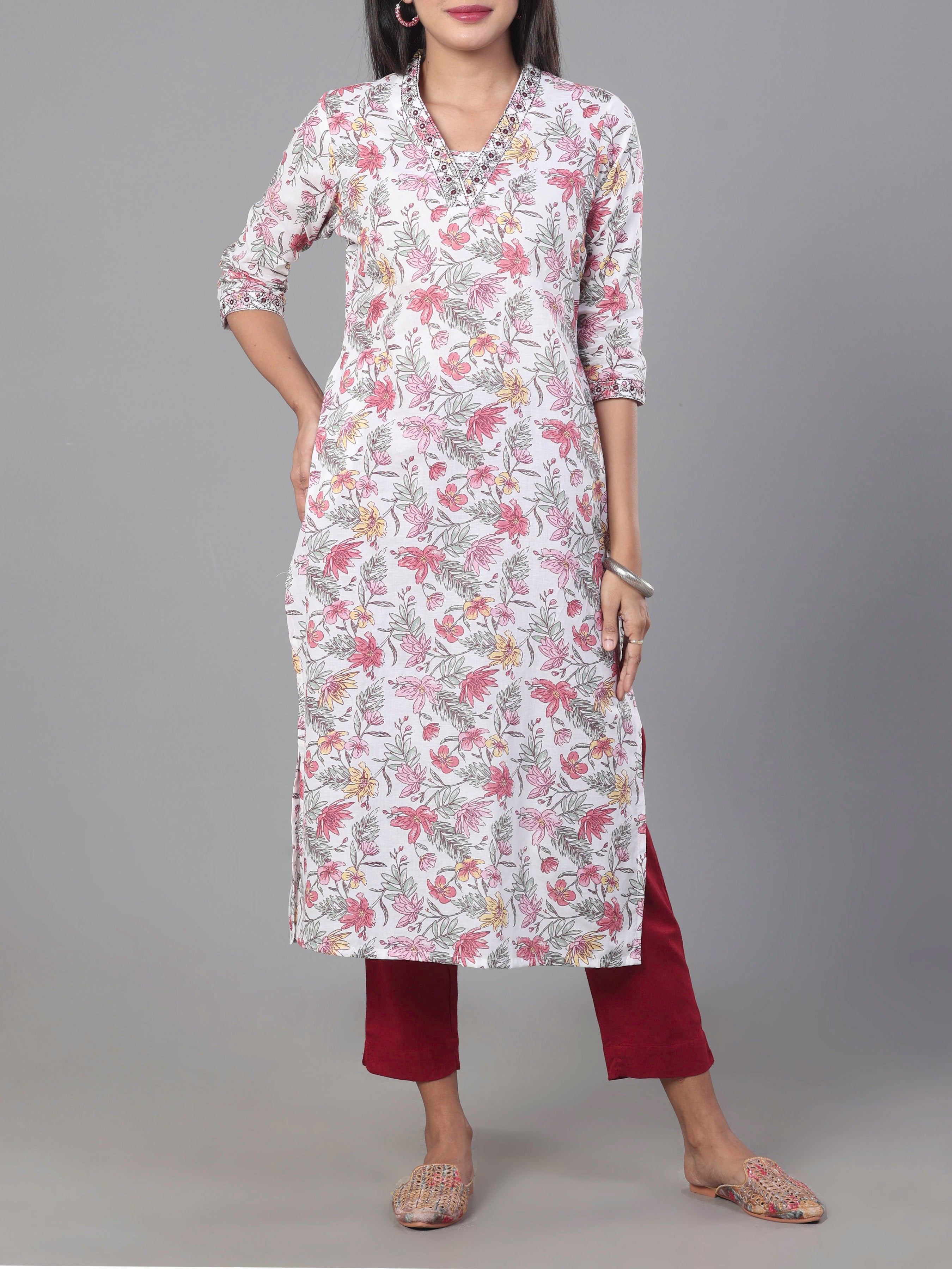 Multi Colour Pure Cotton Printed Kurti