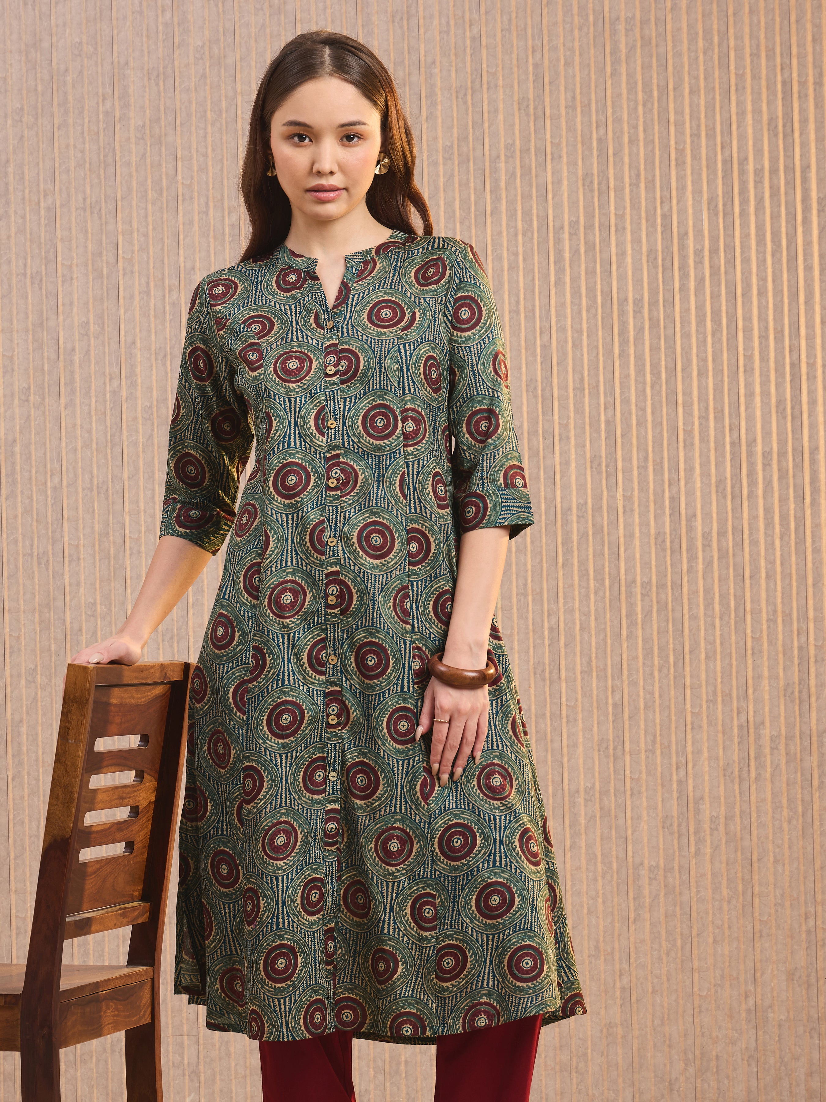 Multi Colour Pure Cotton Printed Kurti With Princess Cut