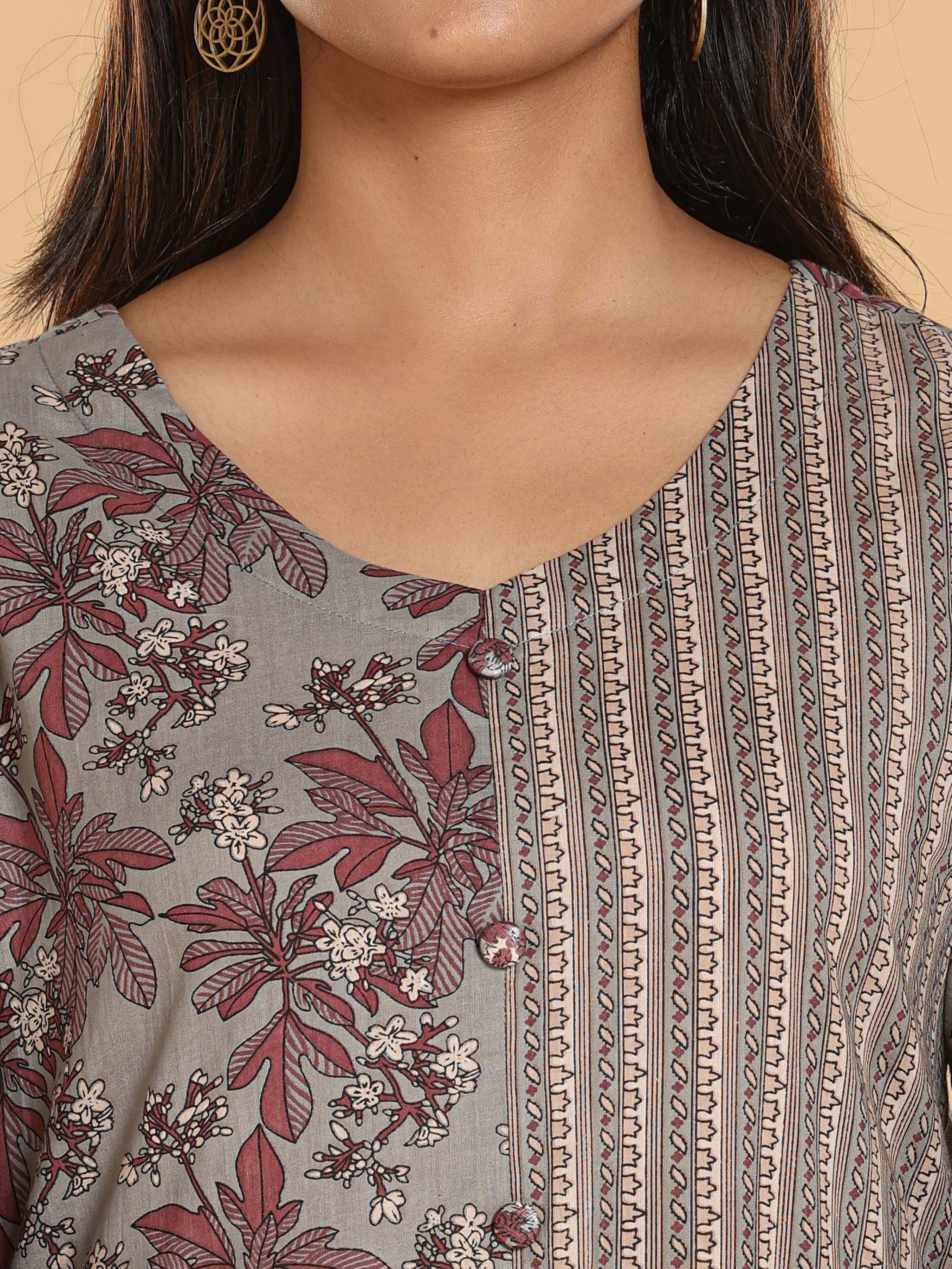 Multi Colour Pure Cotton Kurti With Print