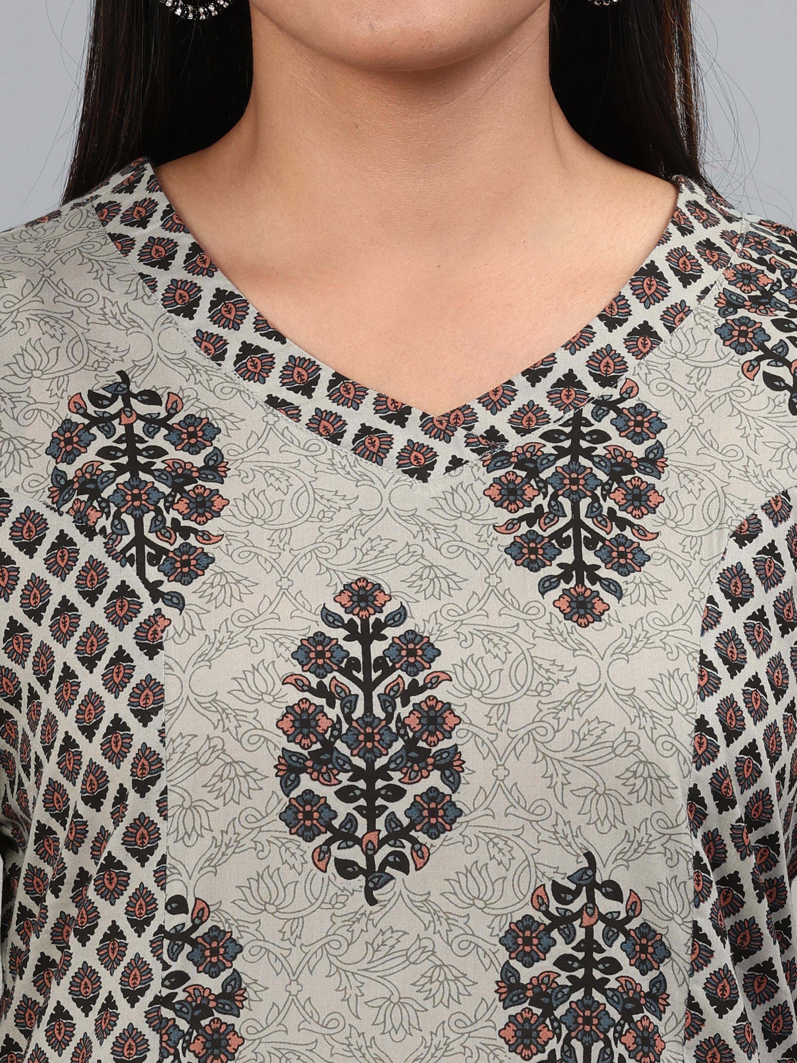 Multi Colour Pure Cotton Printed Kurti
