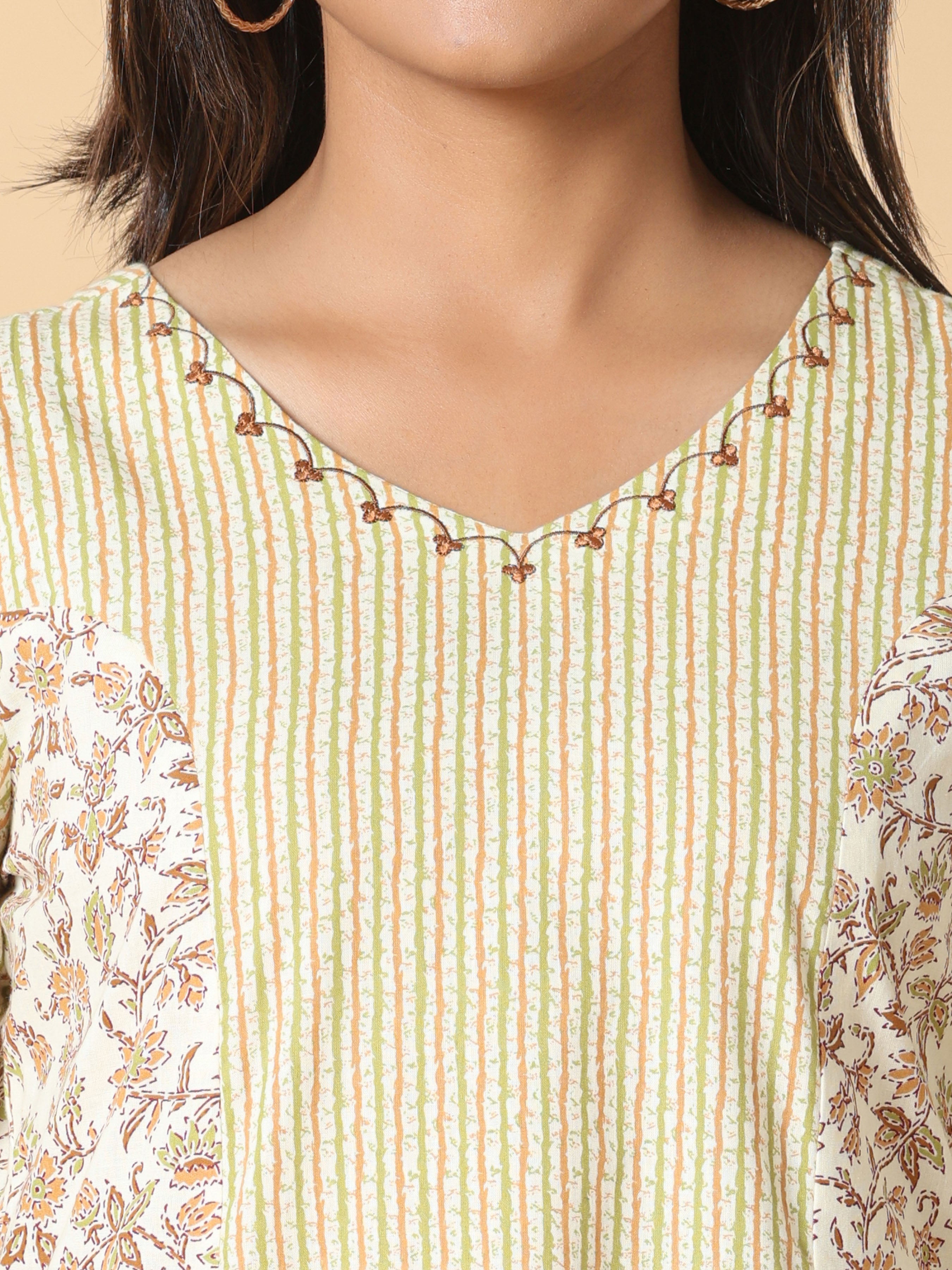 Multi Colour Pure Cotton Kurti With Print