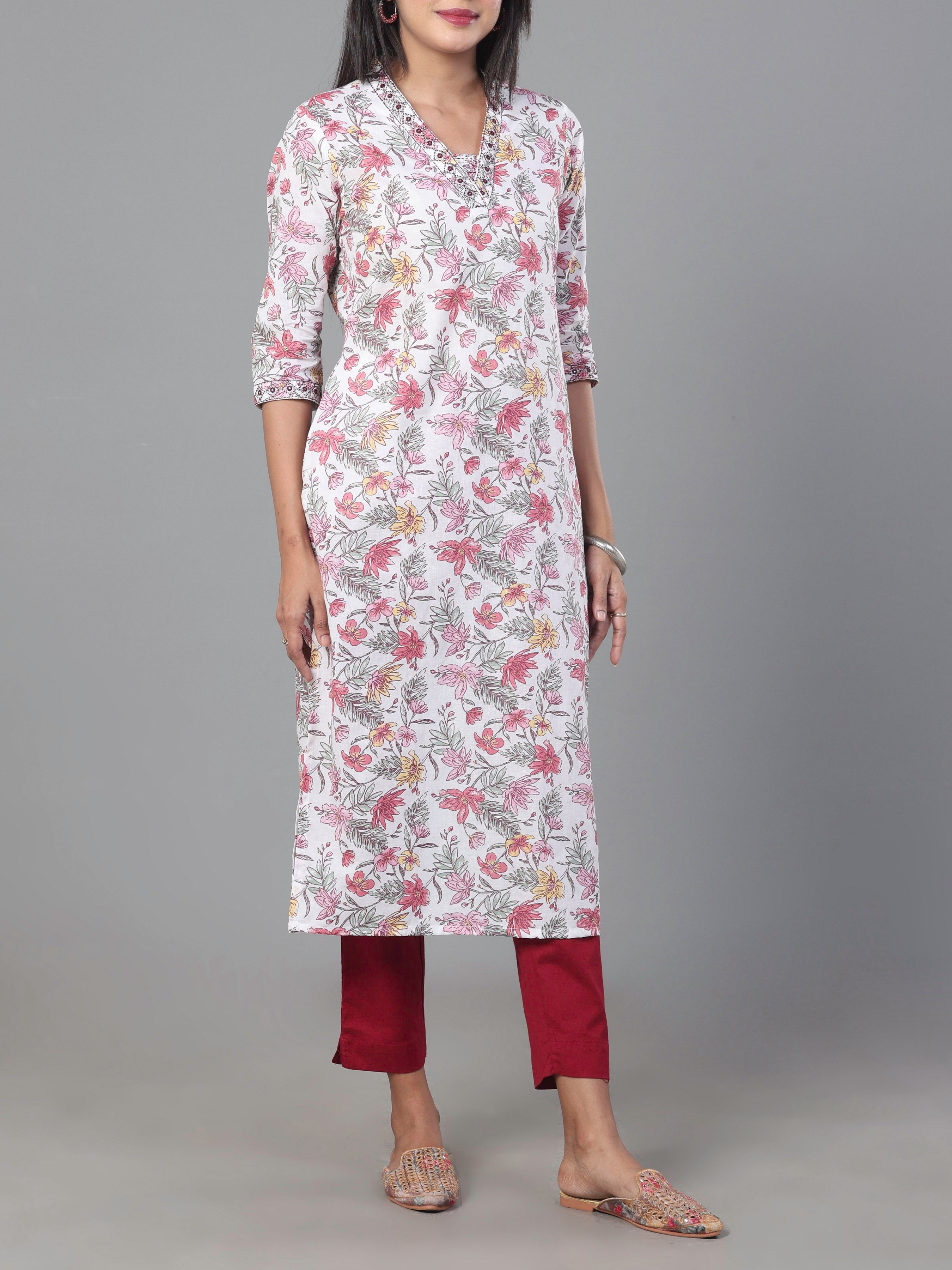 Multi Colour Pure Cotton Printed Kurti