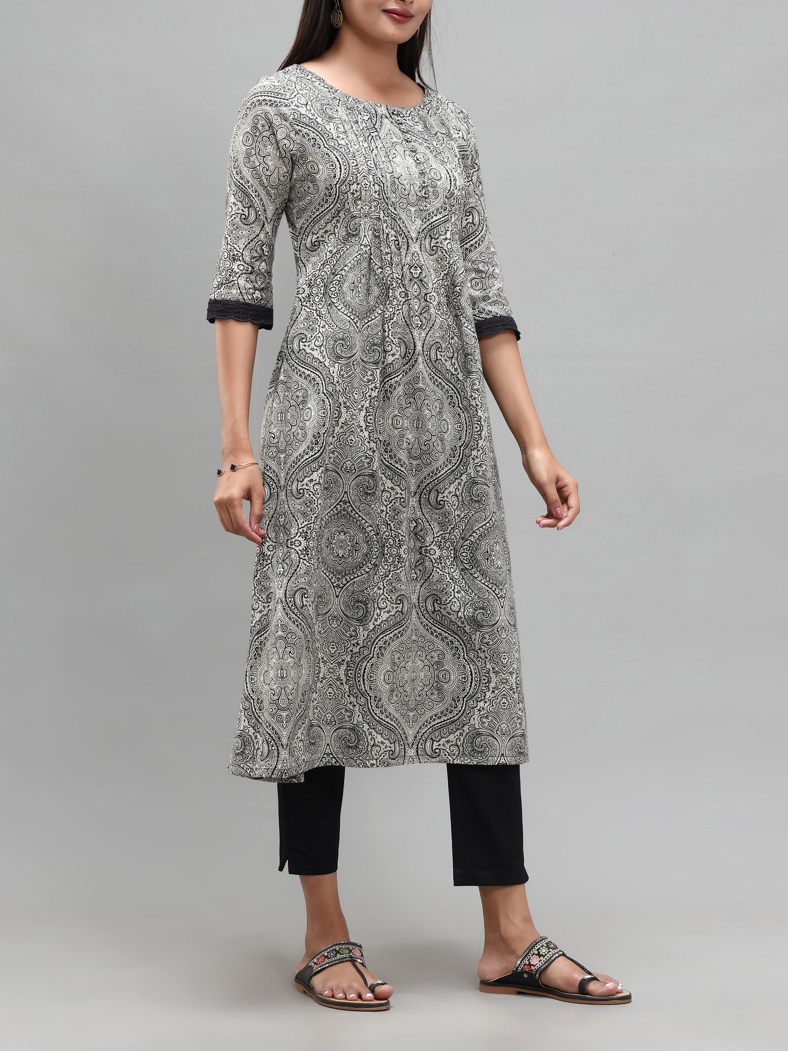 Multi Colour Pure Cotton Printed Kurti