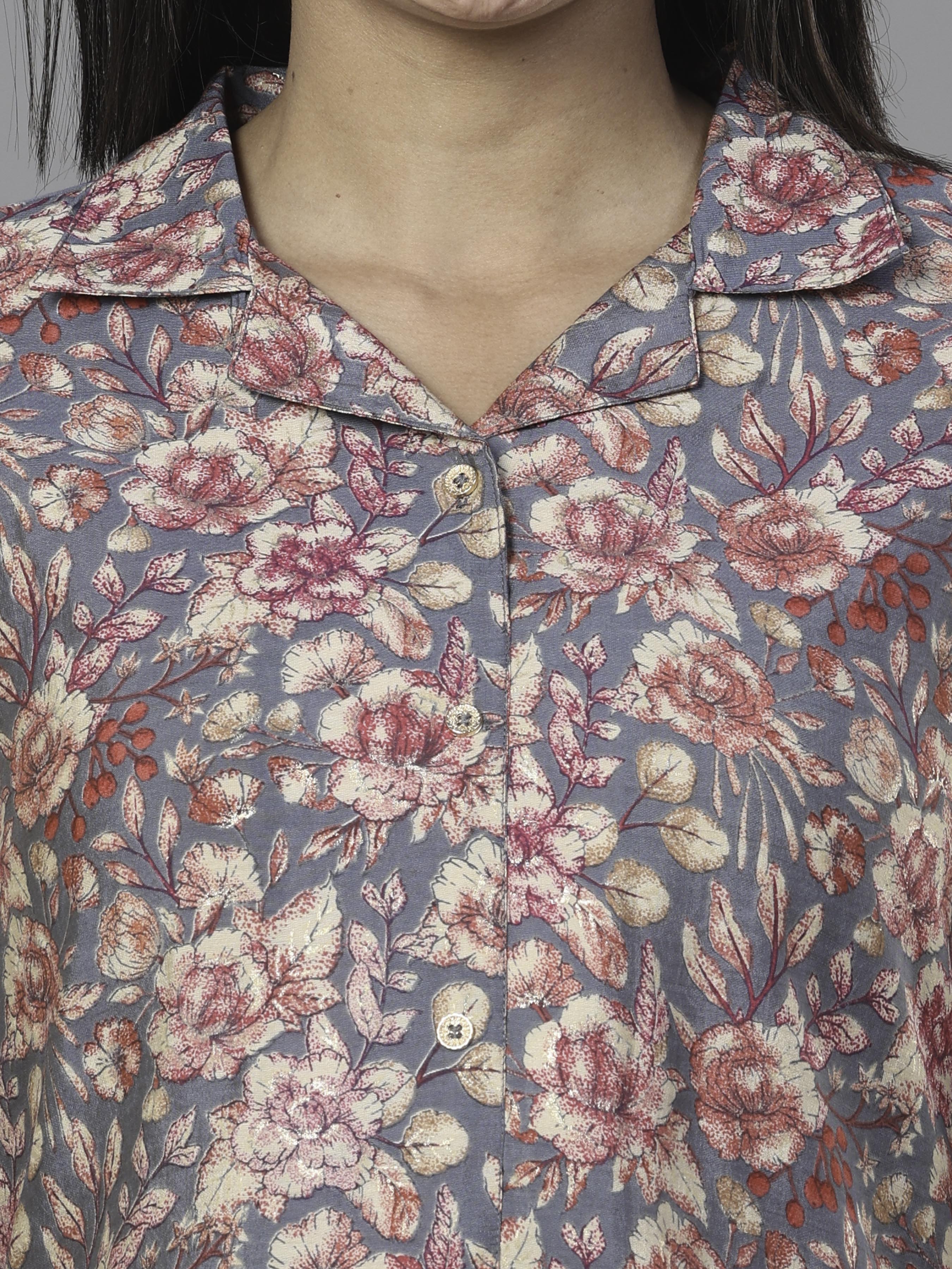 Multi-Color Modal Chanderi Printed Kurti