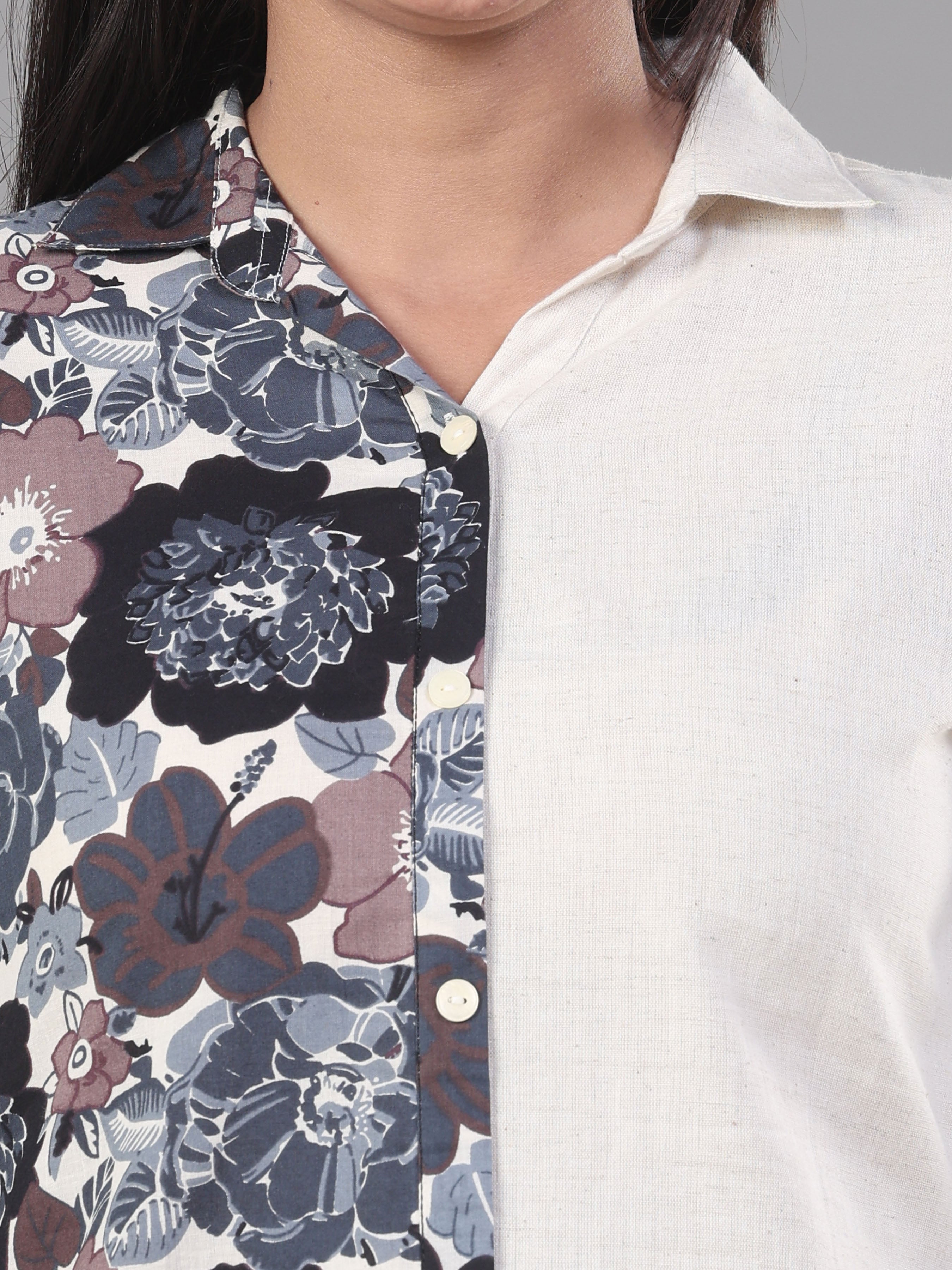 Multi Colour Pure Cotton Printed Kurti With Center Cut