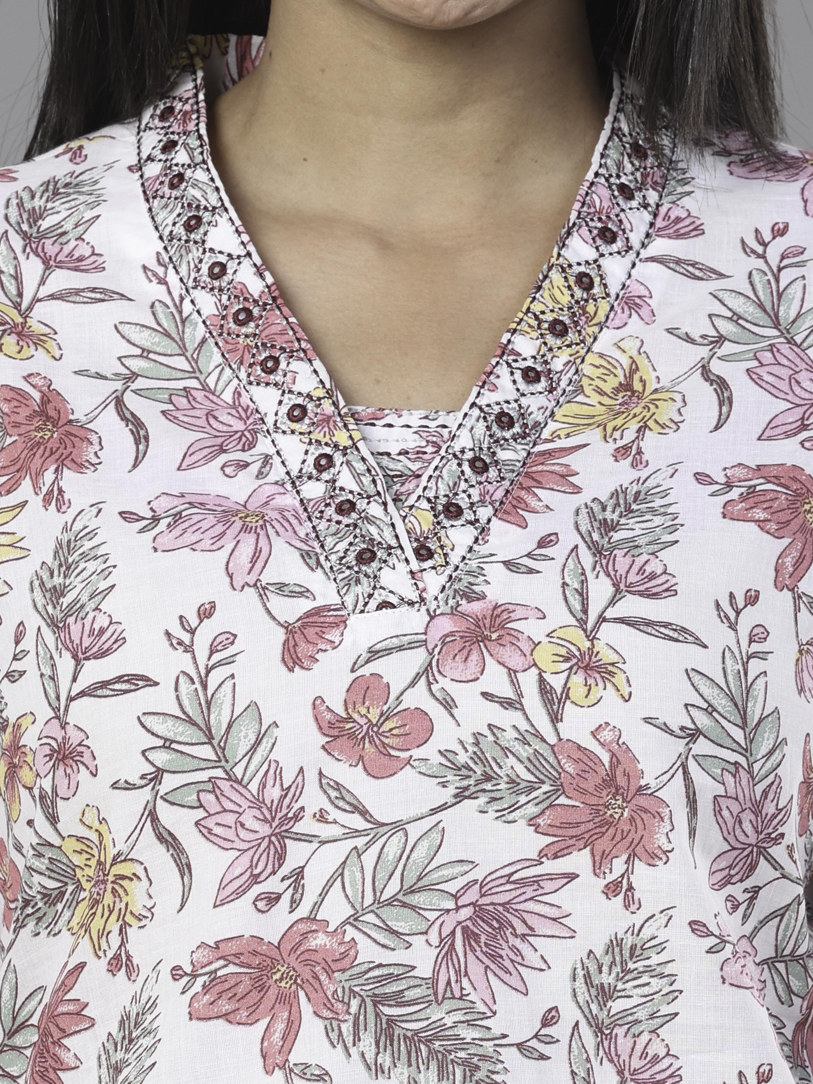 Multi Colour Pure Cotton Printed Kurti