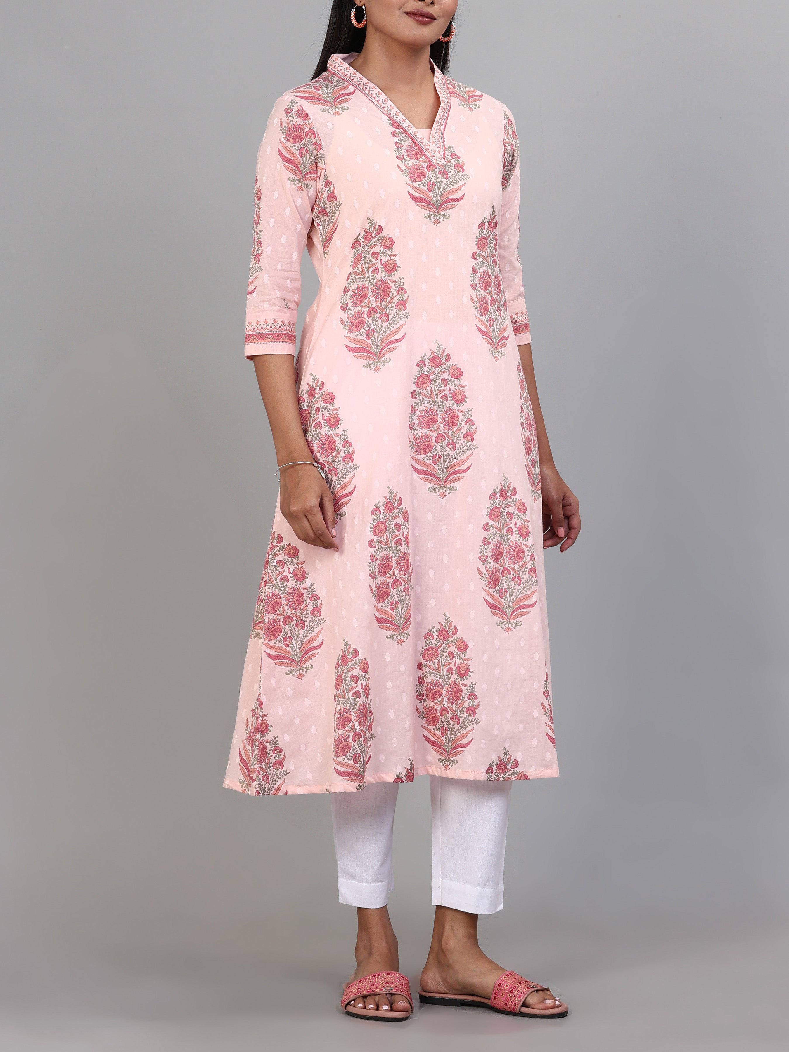 Multi Colour Pure Cotton Printed Kurti