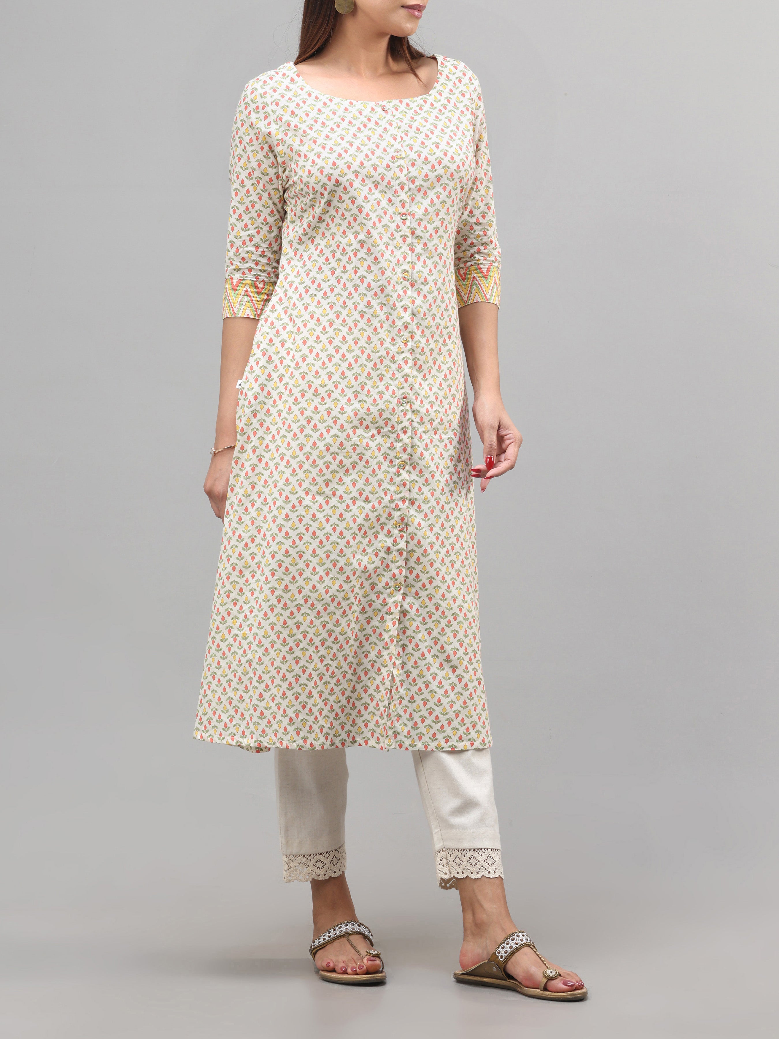 Multi Colour Pure Cotton Printed Kurti