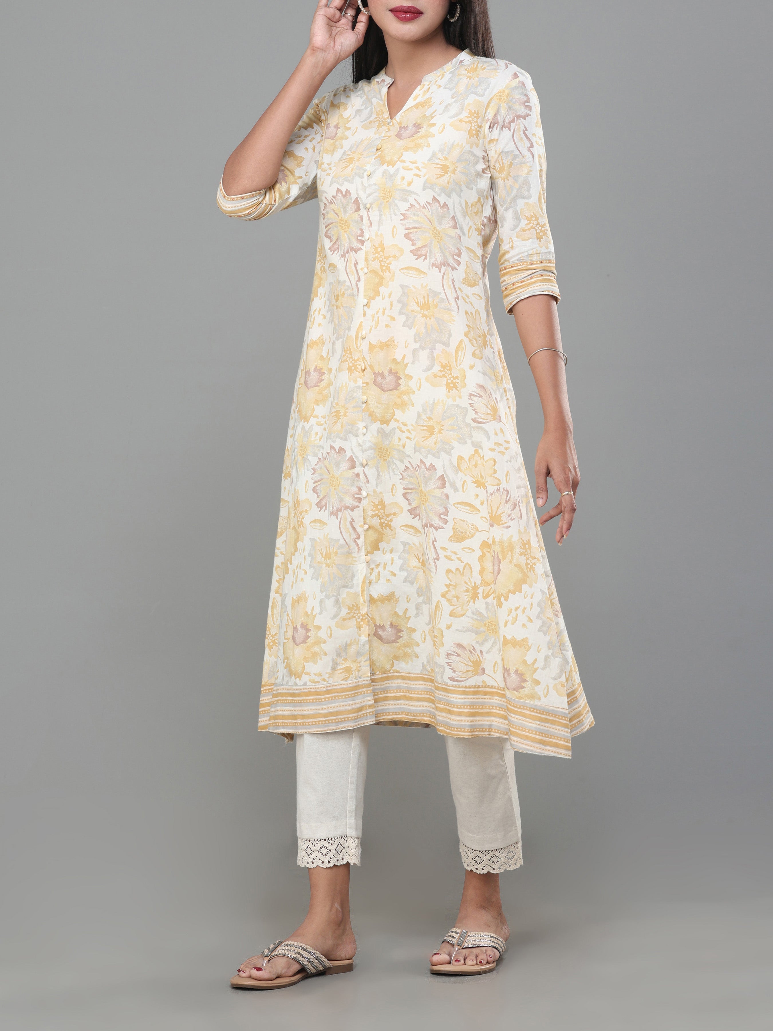 Multi Colour Pure Cotton Printed Kurti