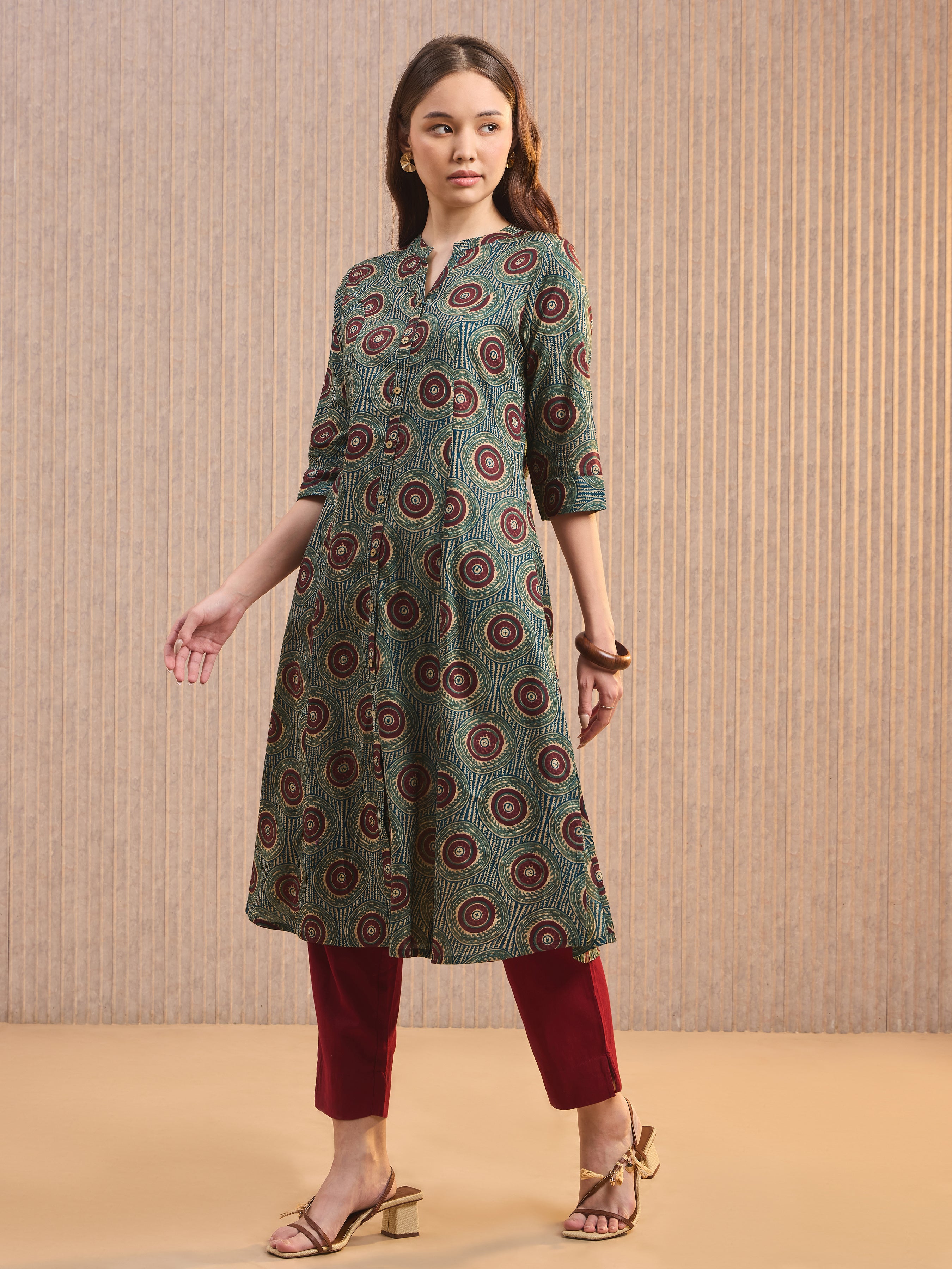 Multi Colour Pure Cotton Printed Kurti With Princess Cut