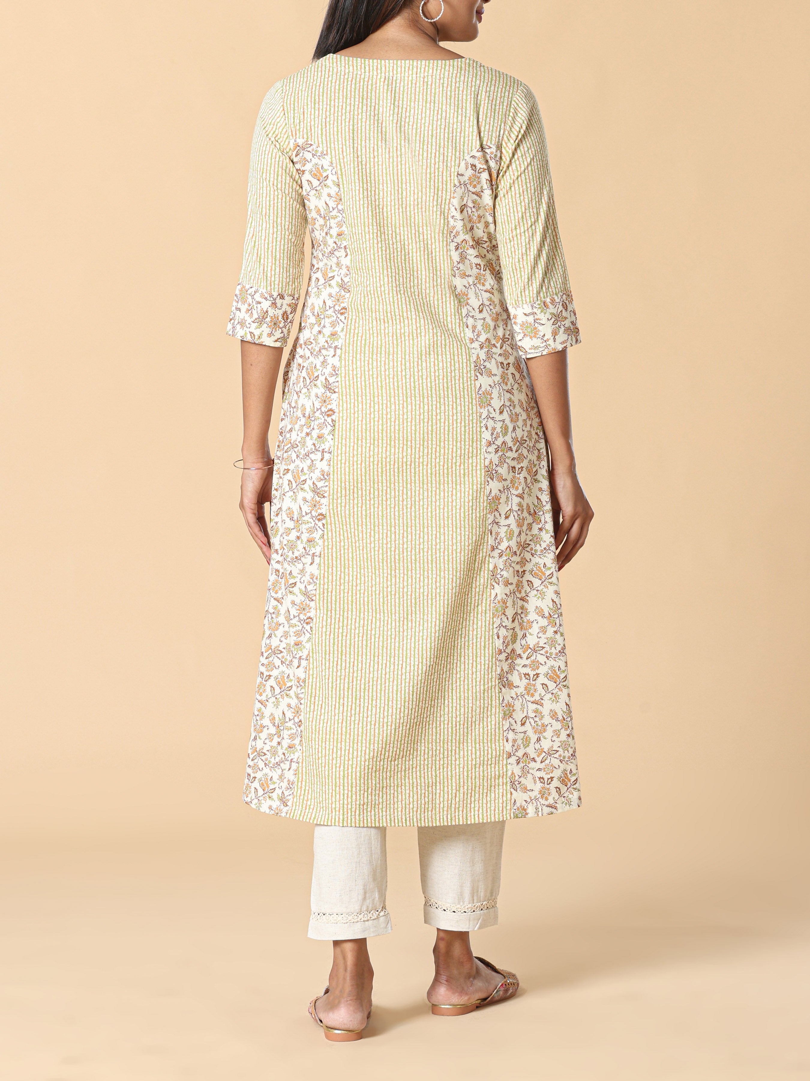 Multi Colour Pure Cotton Kurti With Print