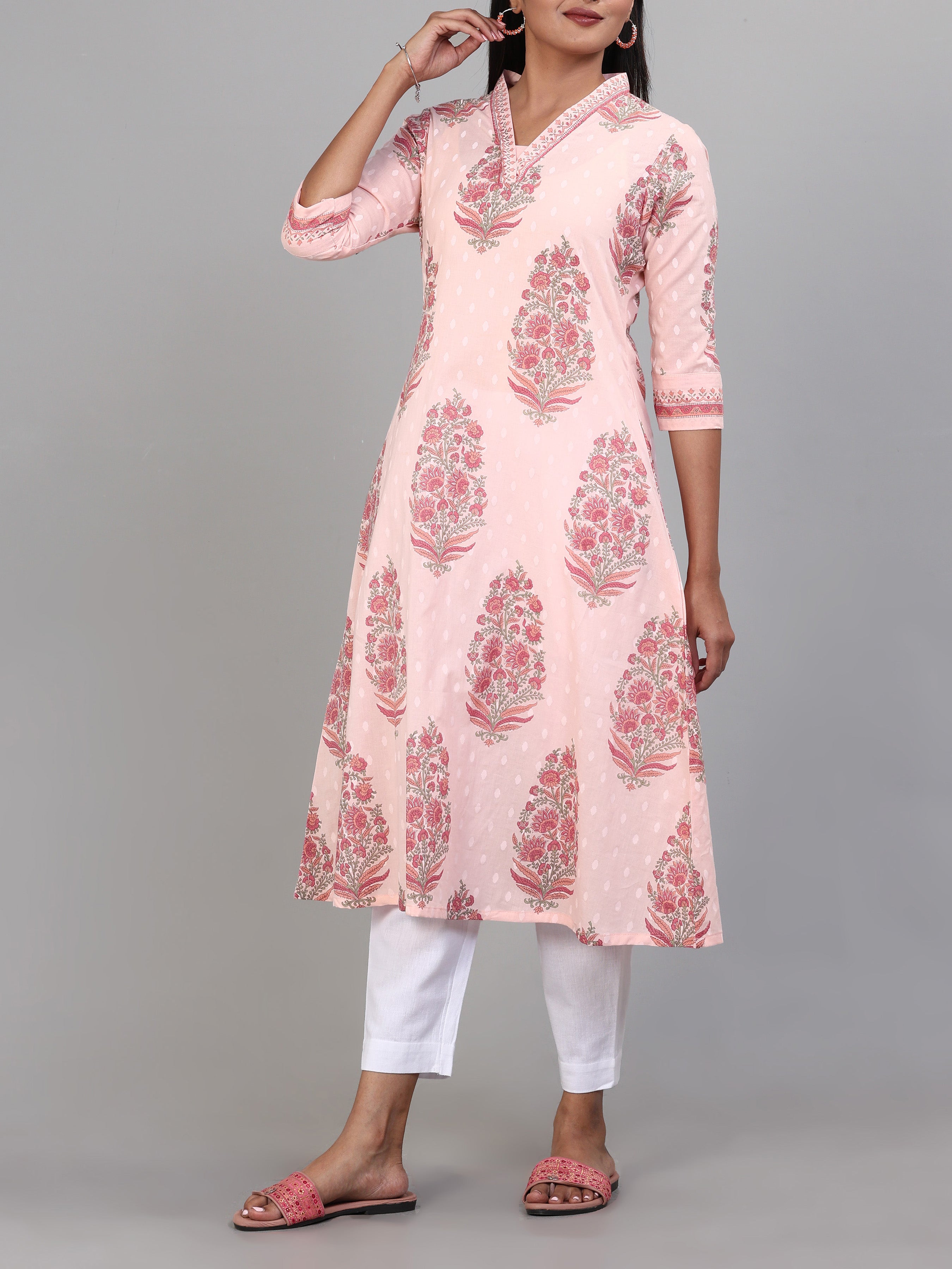 Multi Colour Pure Cotton Printed Kurti