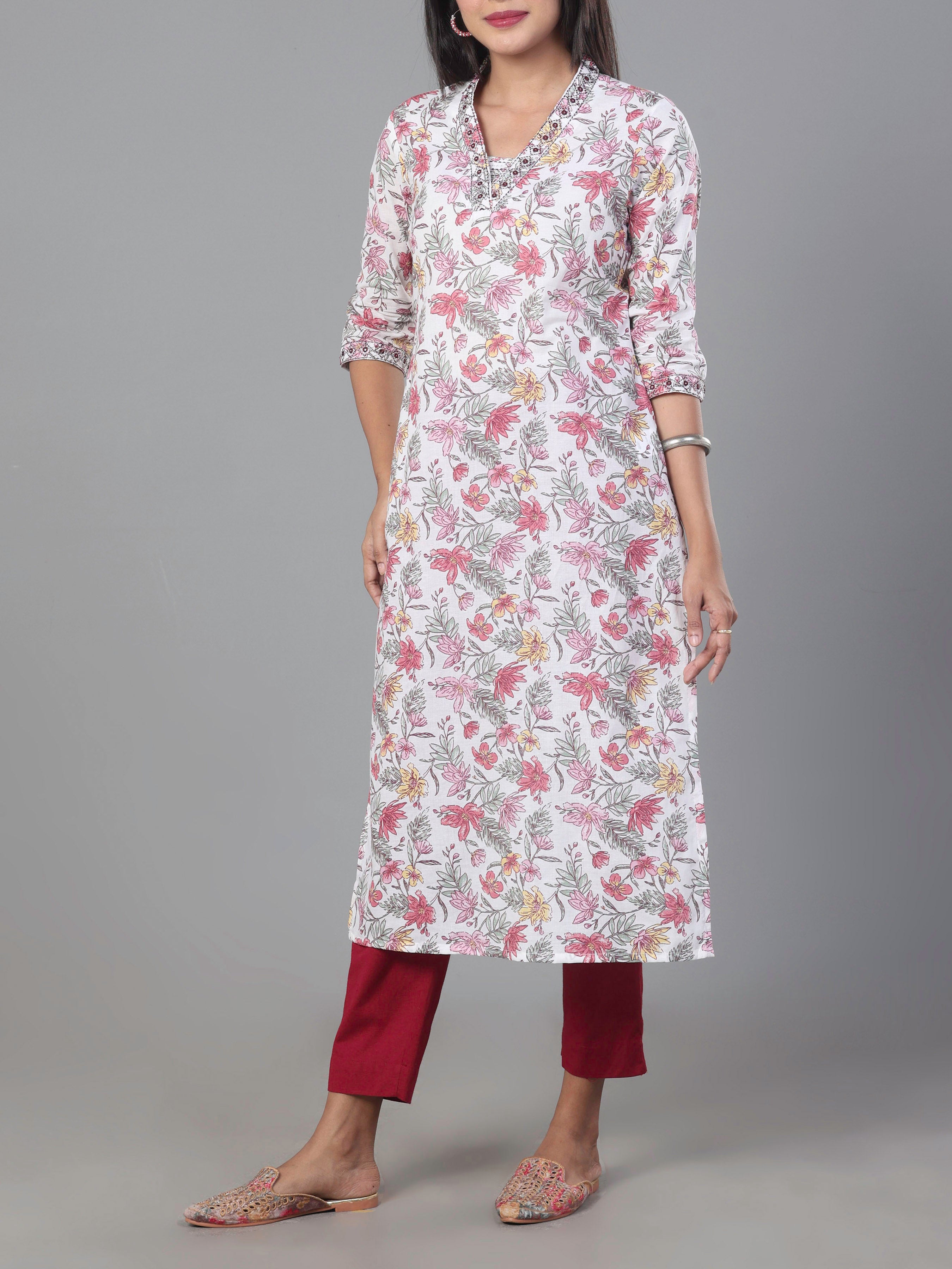 Multi Colour Pure Cotton Printed Kurti