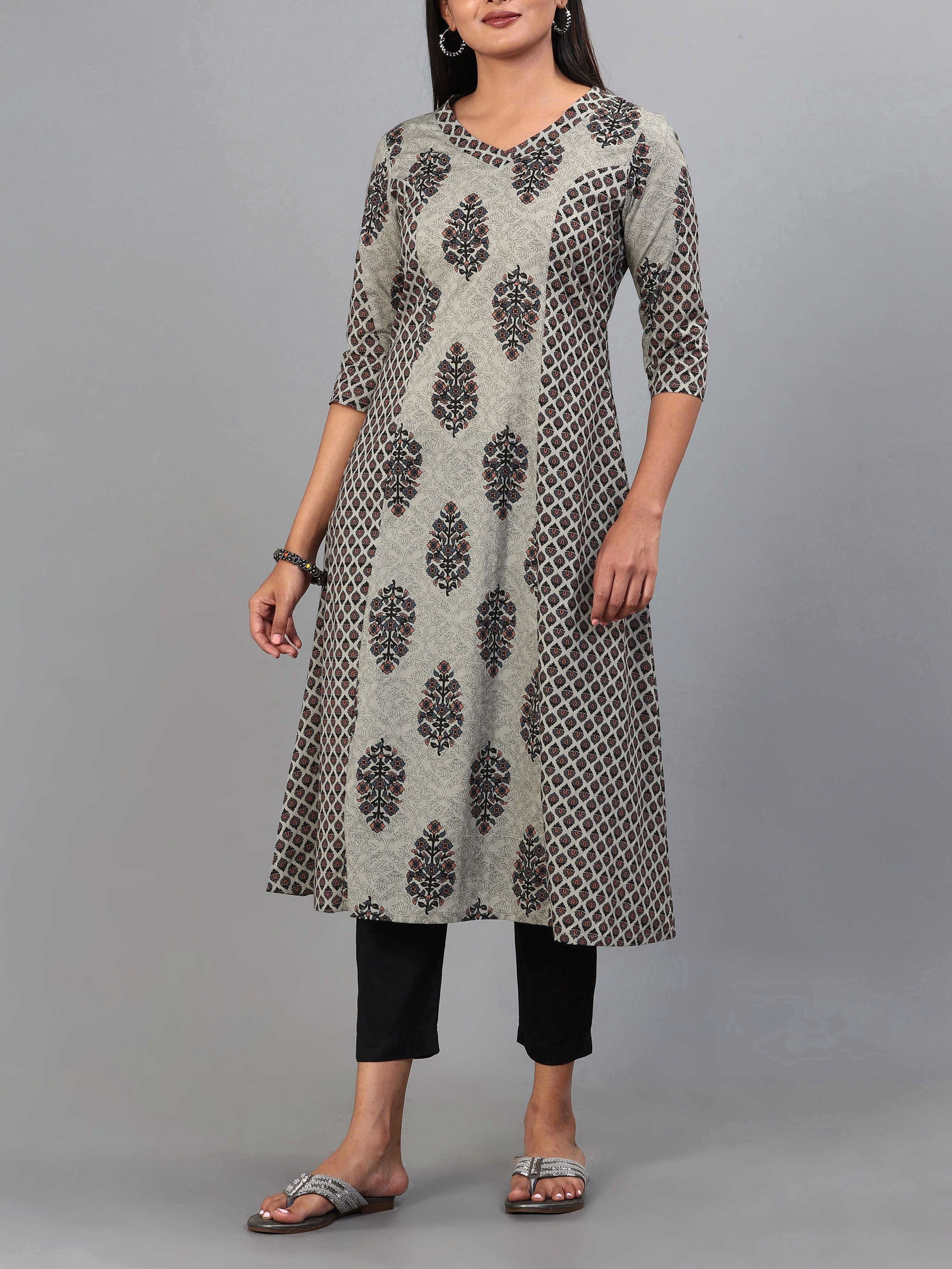 Multi Colour Pure Cotton Printed Kurti