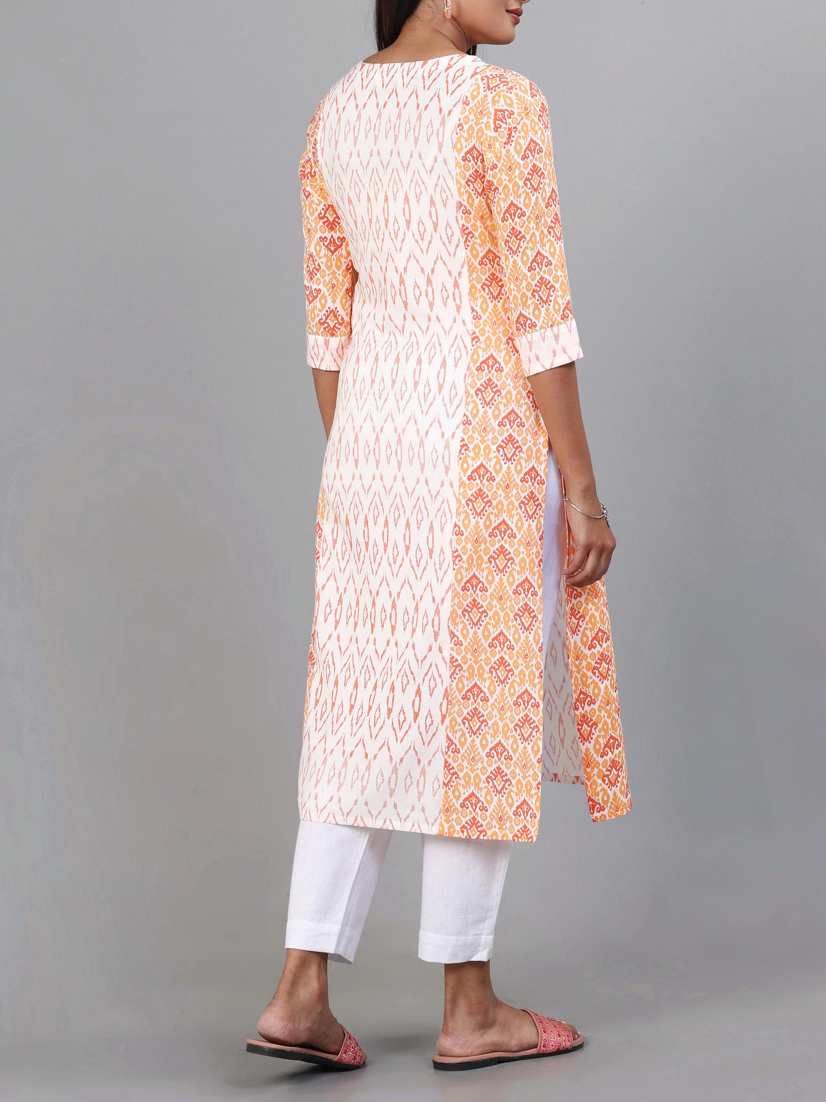 Multi Colour Viscose Printed Kurti With Embroidery