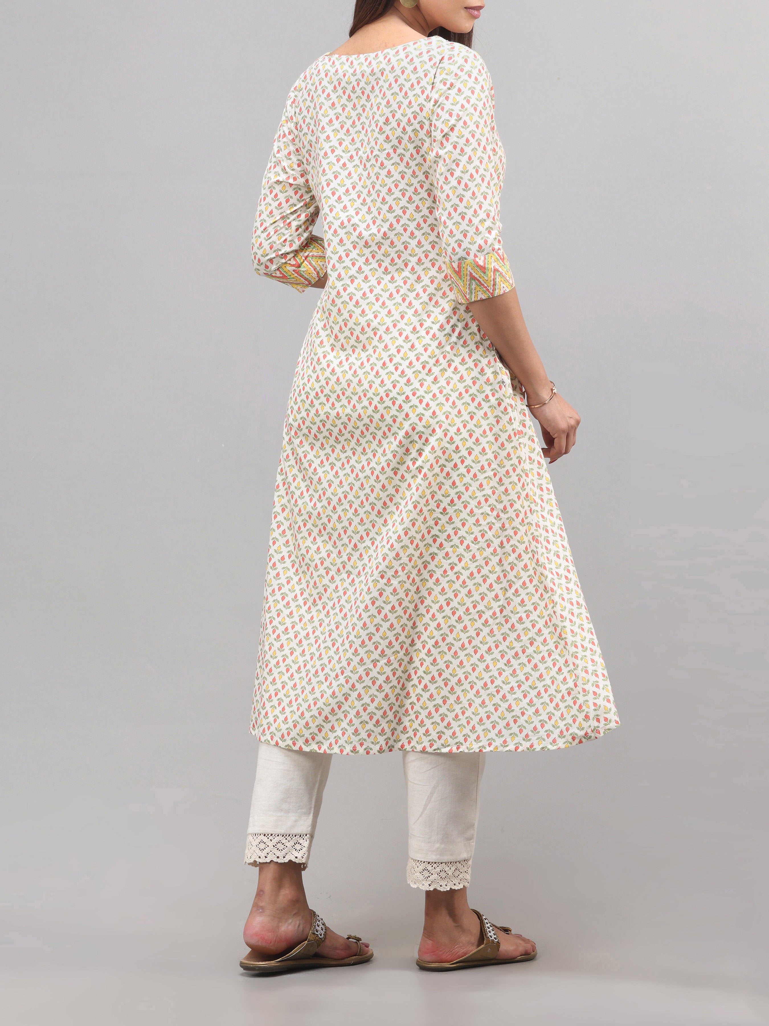 Multi Colour Pure Cotton Printed Kurti