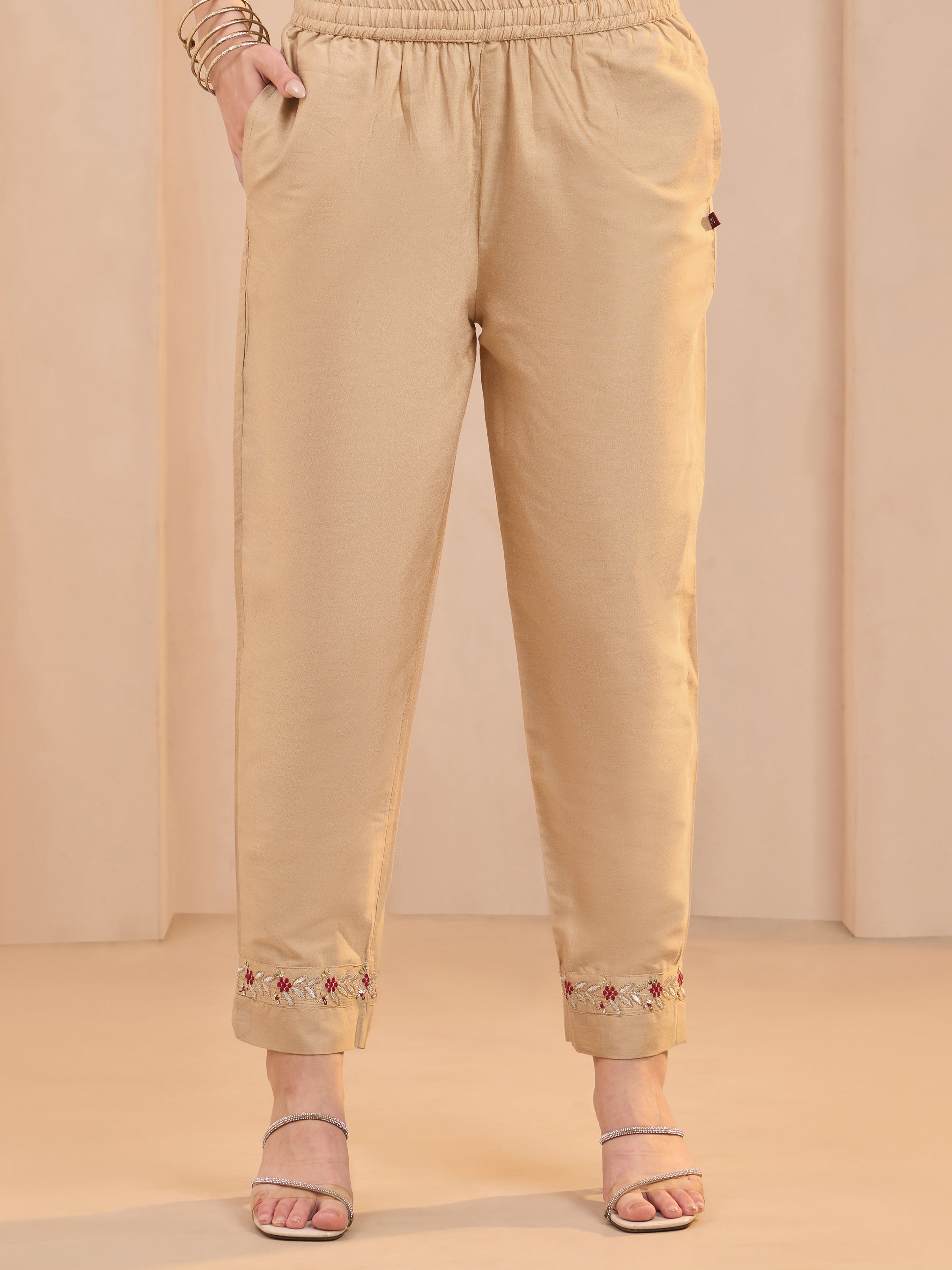 Navy Blue Viscose Blend Kurti Set & Dupatta With Hand Work