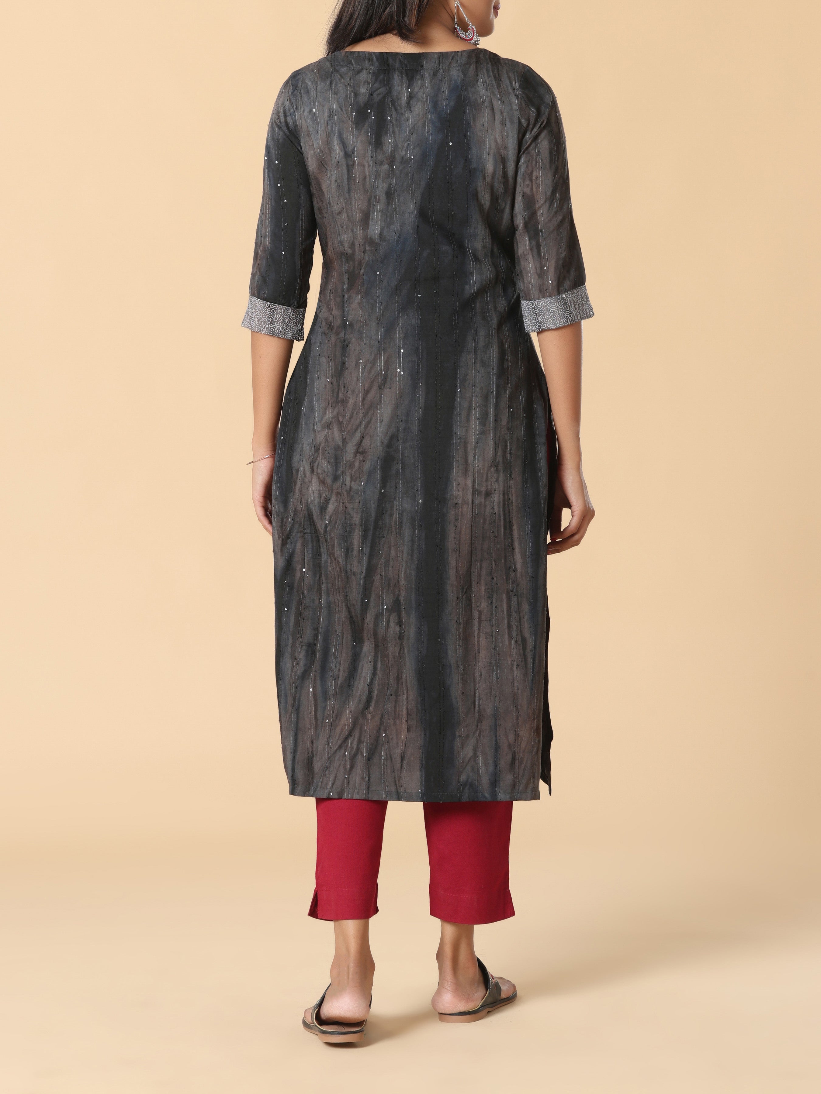 Black Viscose Kurti With Embroidery