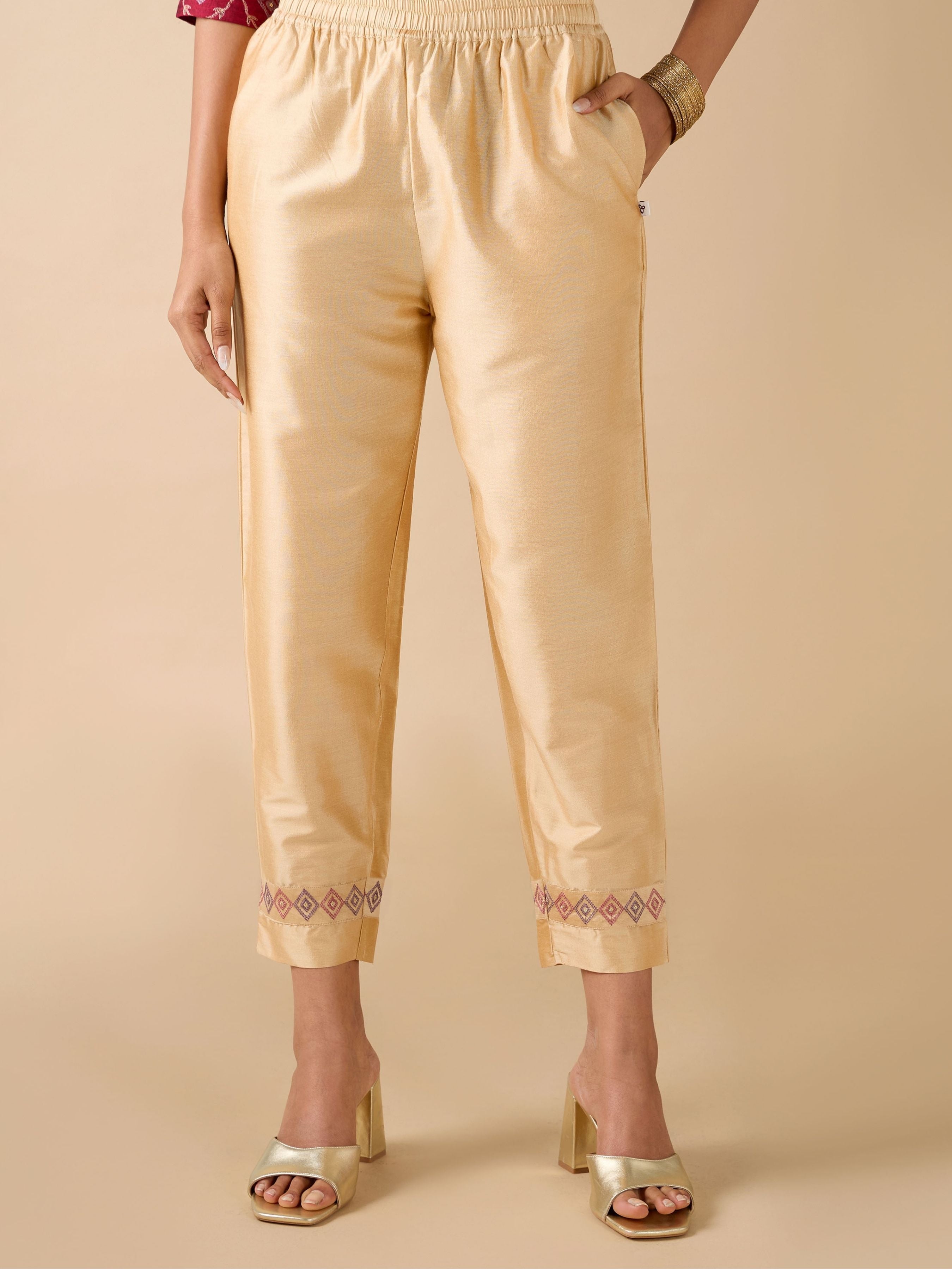 Magenta Viscose Plain Kurti & Bottom Set With Sequins Work