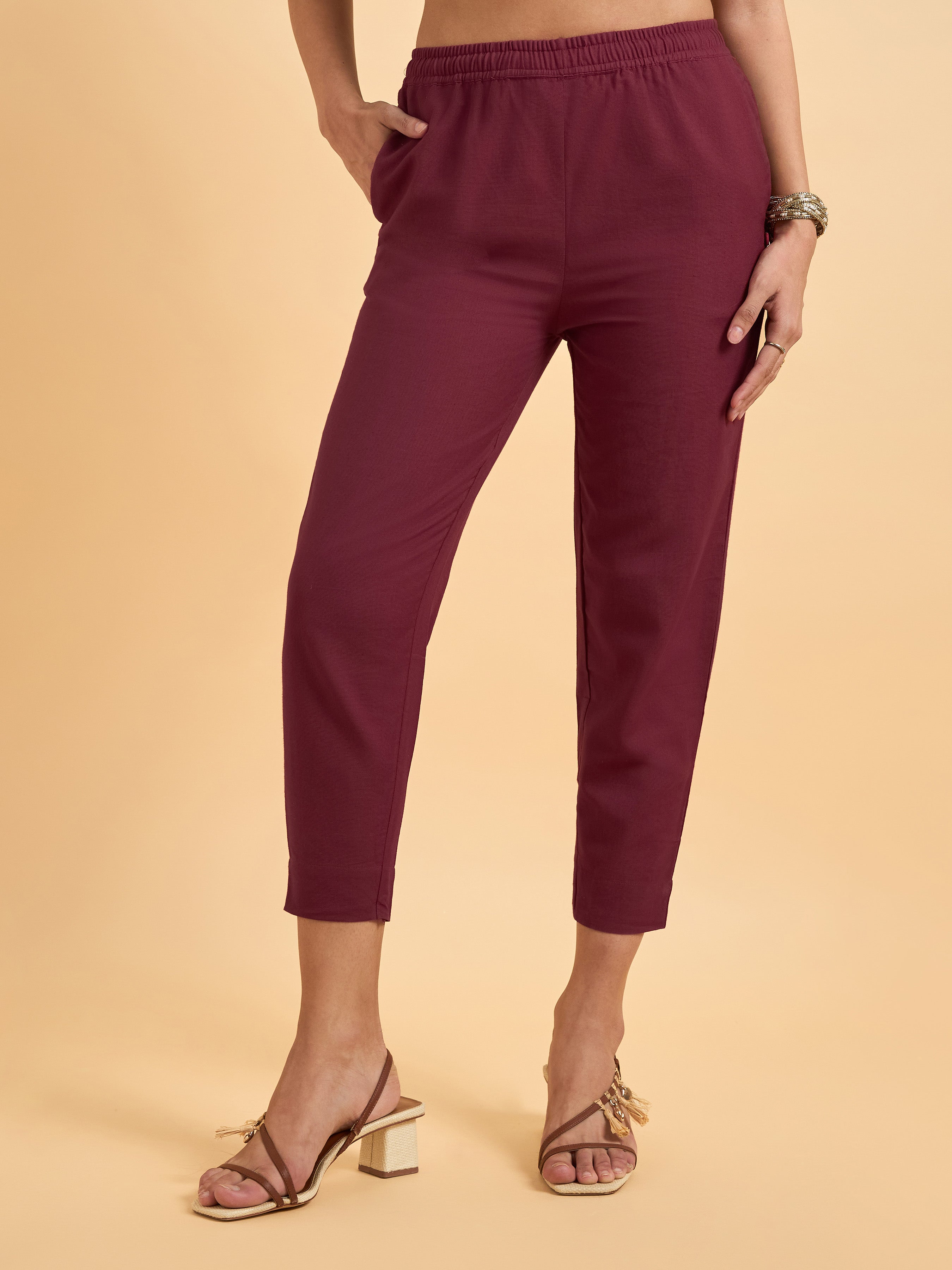 Maroon Pure Cotton Kurti Set With Dupatta And Hand Work Embroidery