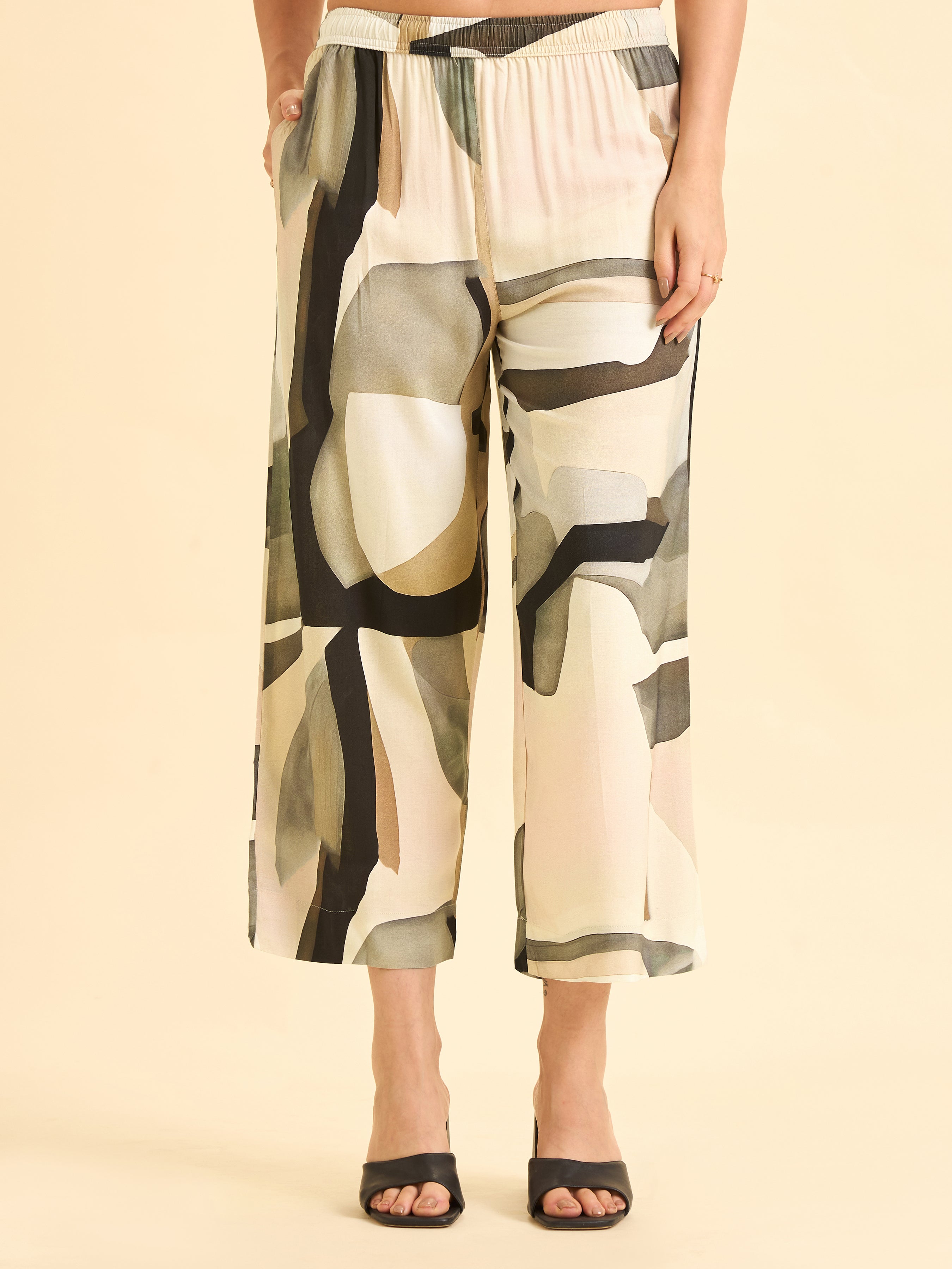 Multi Colour Viscose Printed Tunic With Parallel pant