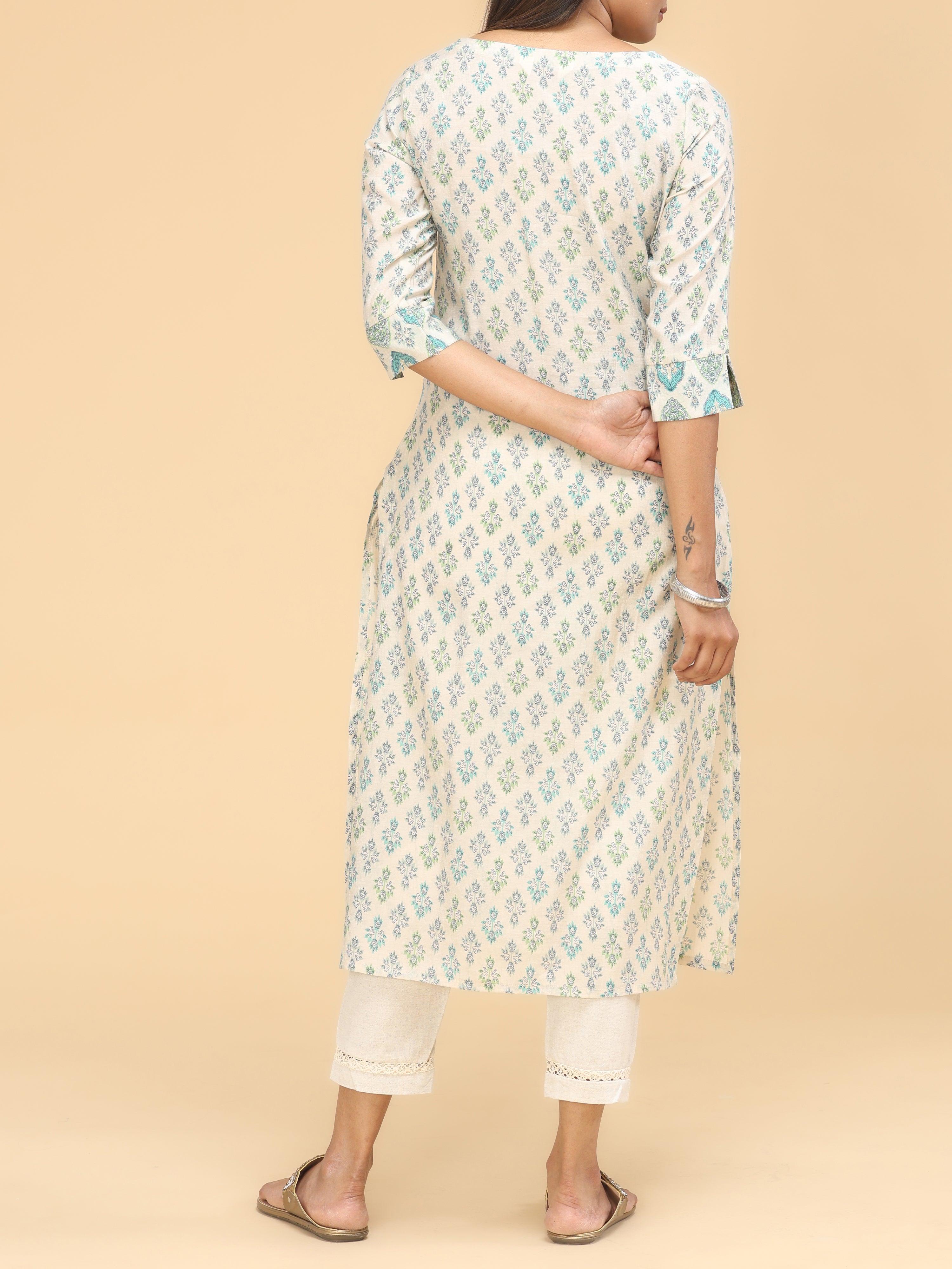 Multi Color Modal Chanderi Kurti With Print