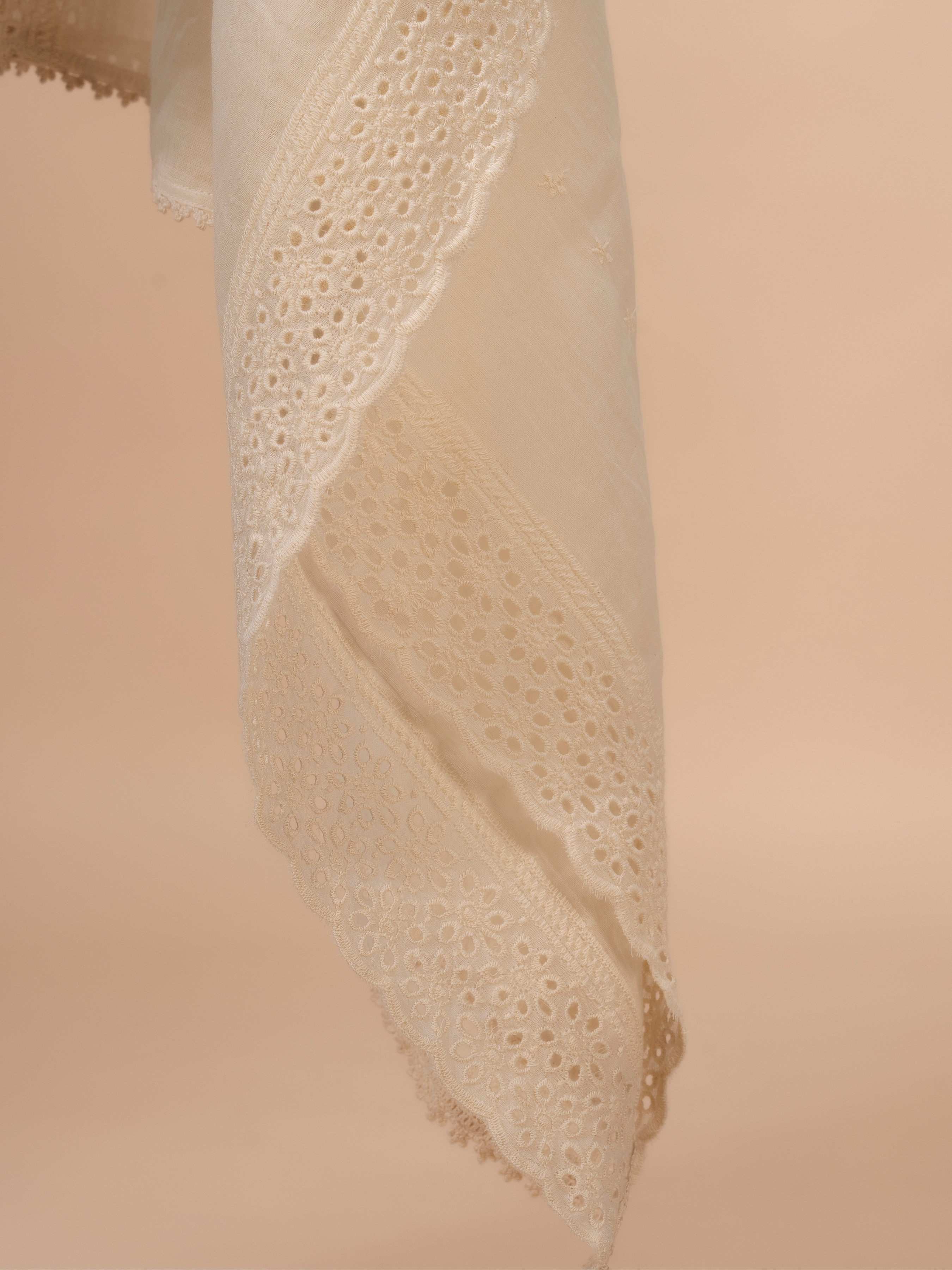 Off White Pure Cotton Kurti With Embroidery