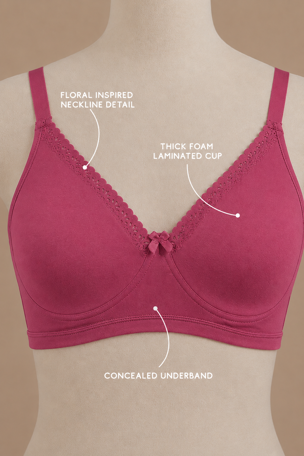 BLOOM-Foam Moulded Flower Neck Bra