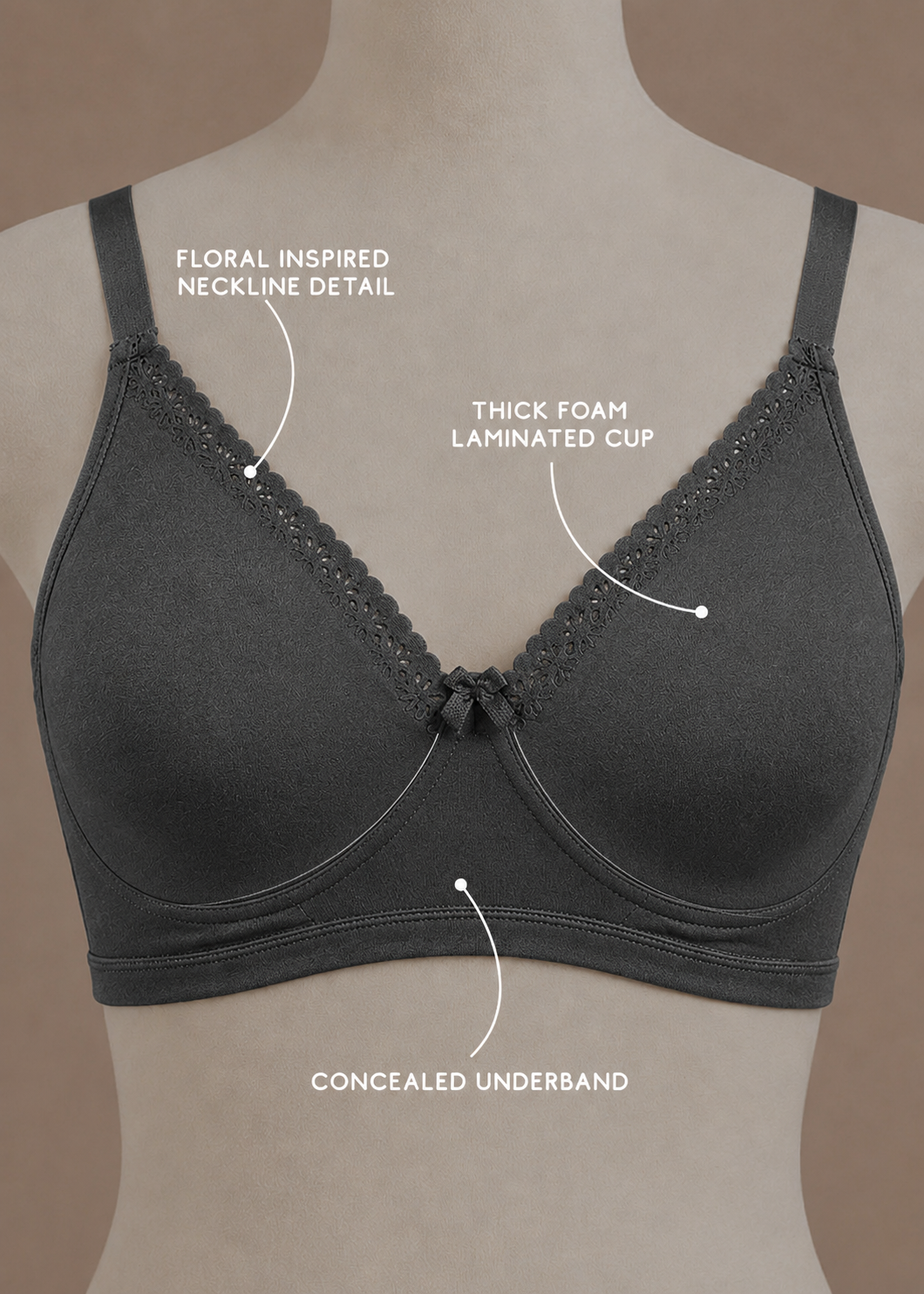 BLOOM-Foam Moulded Flower Neck Bra