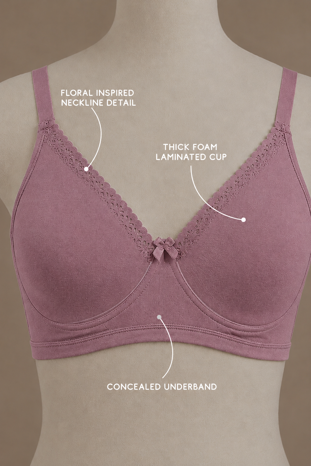 BLOOM-Foam Moulded Flower Neck Bra