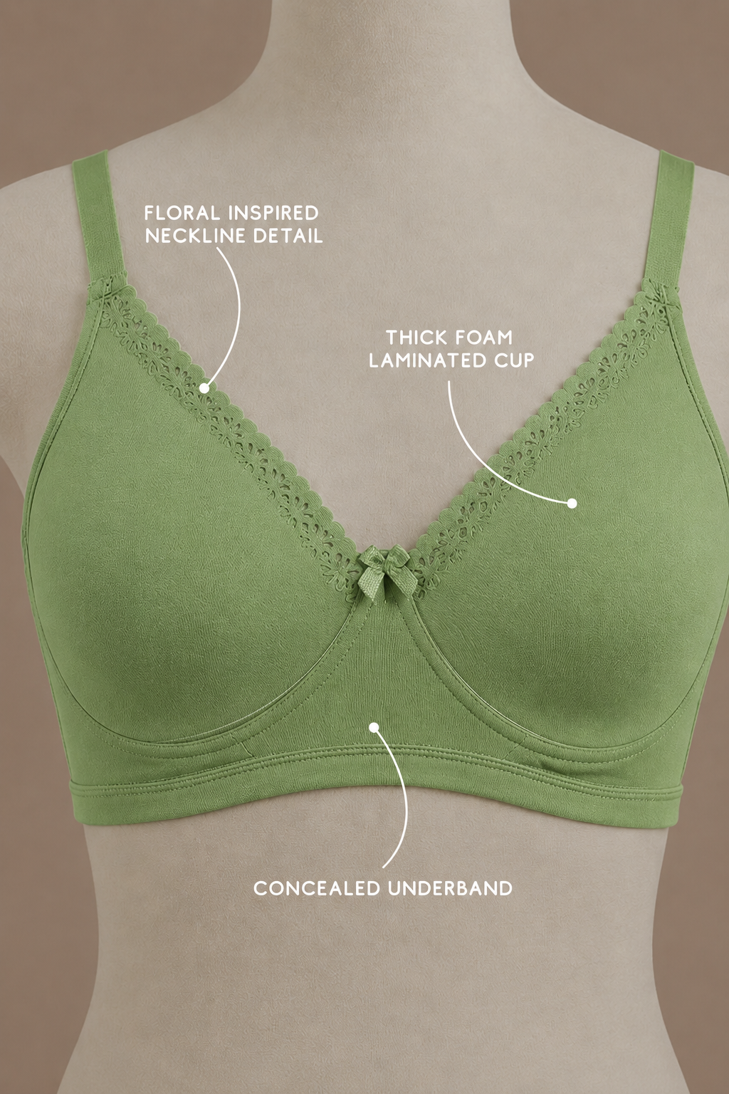 BLOOM-Foam Moulded Flower Neck Bra