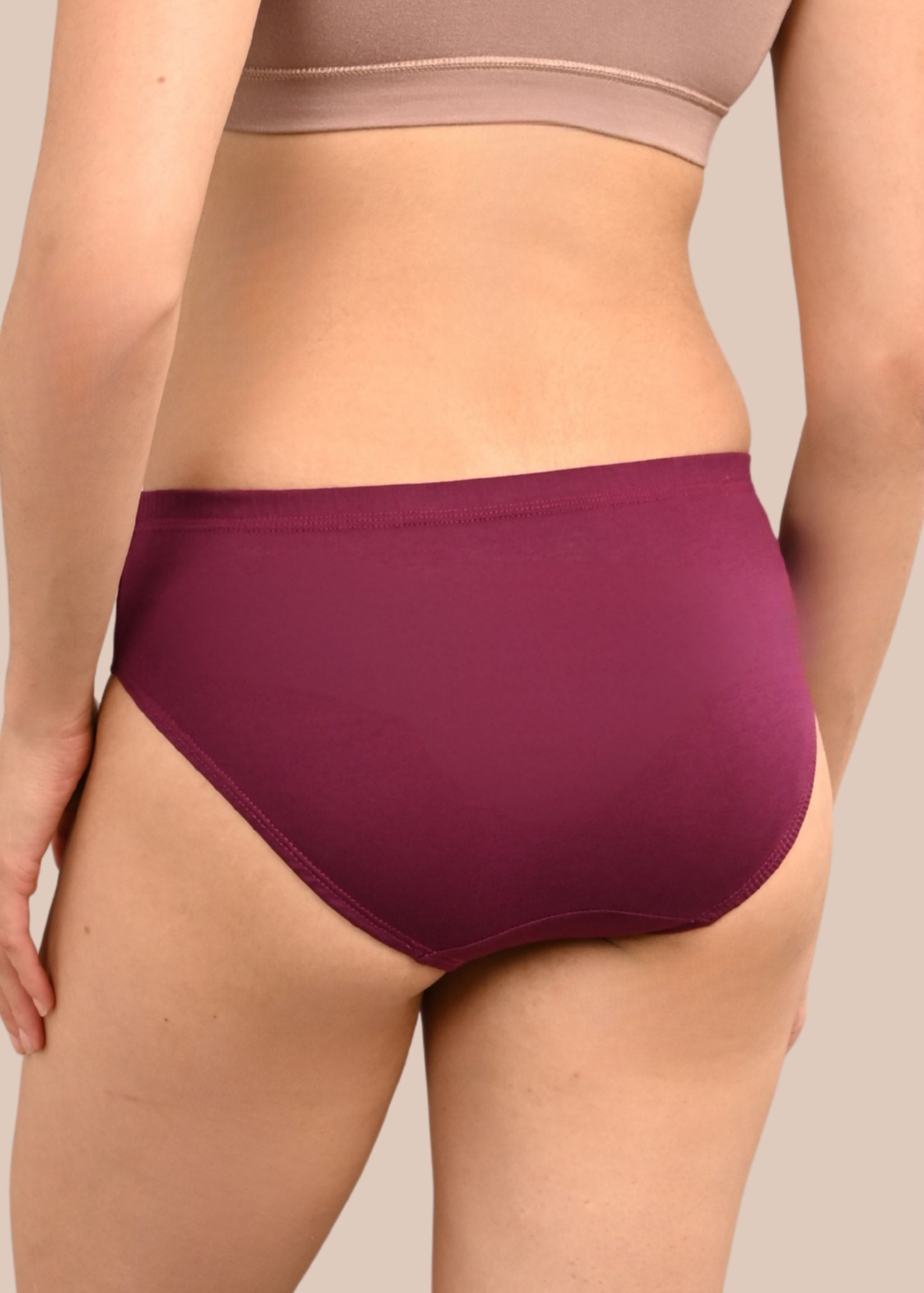 HELEN: Solid Inner Elastic Hipster Panty