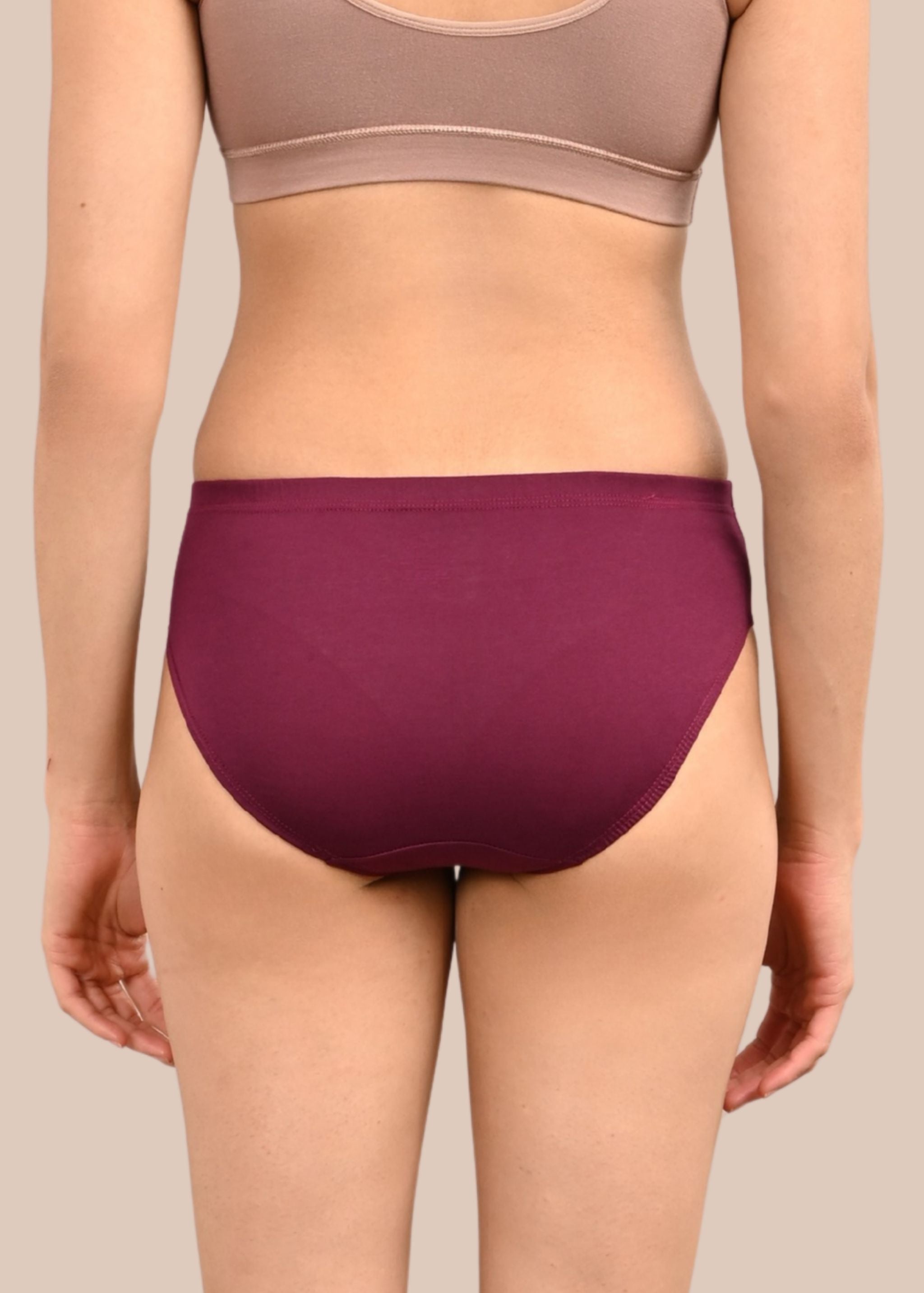 HELEN: Solid Inner Elastic Hipster Panty