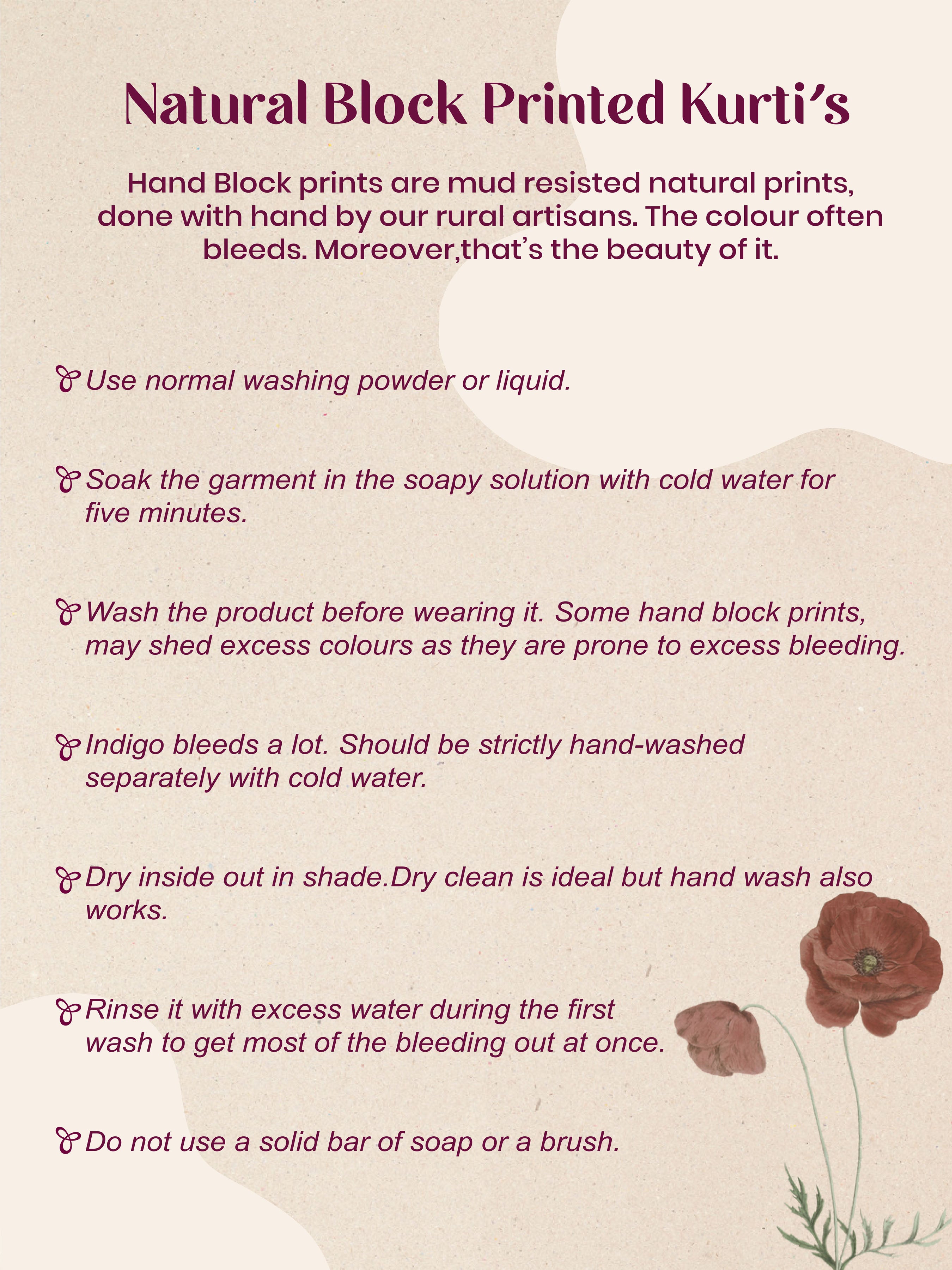 Indigo Cotton Printed Flared Kurti With Curved Hem