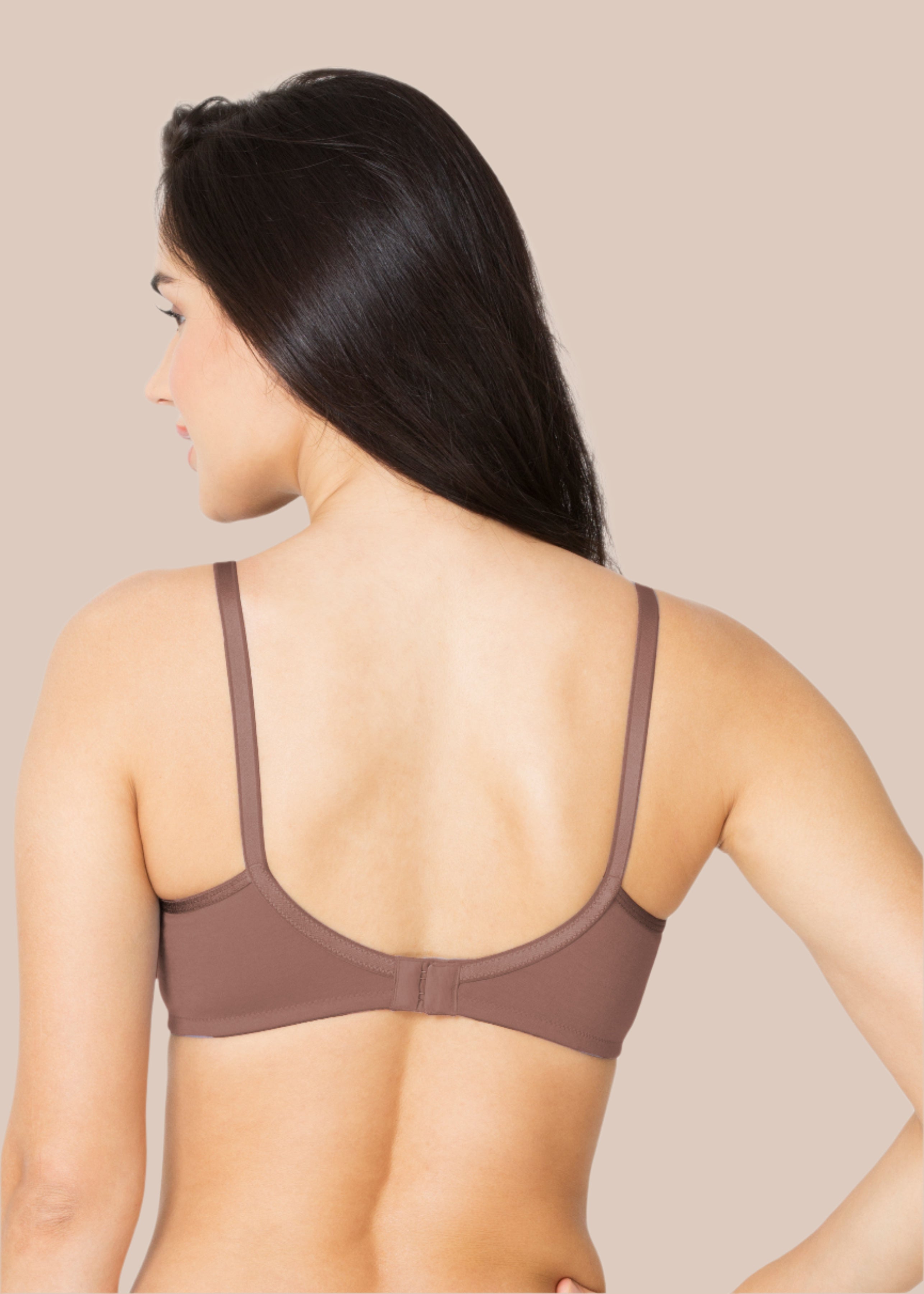 HENA:Double Layered Flat Seamed Cup Bra