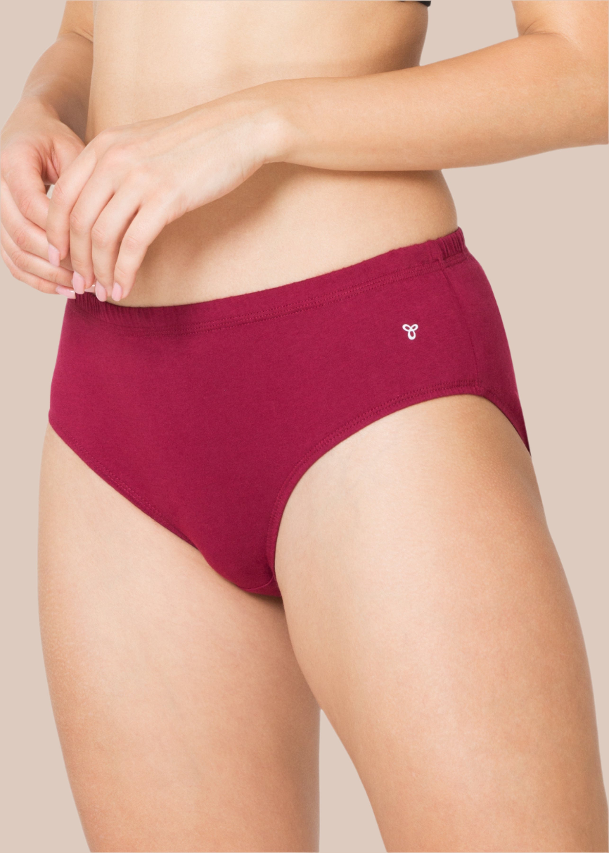 HELEN: Solid Inner Elastic Hipster Panty