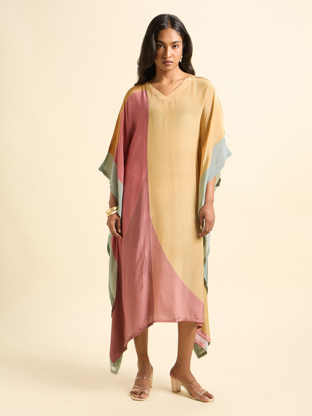 Multi Colour Crepe Printed Kaftan