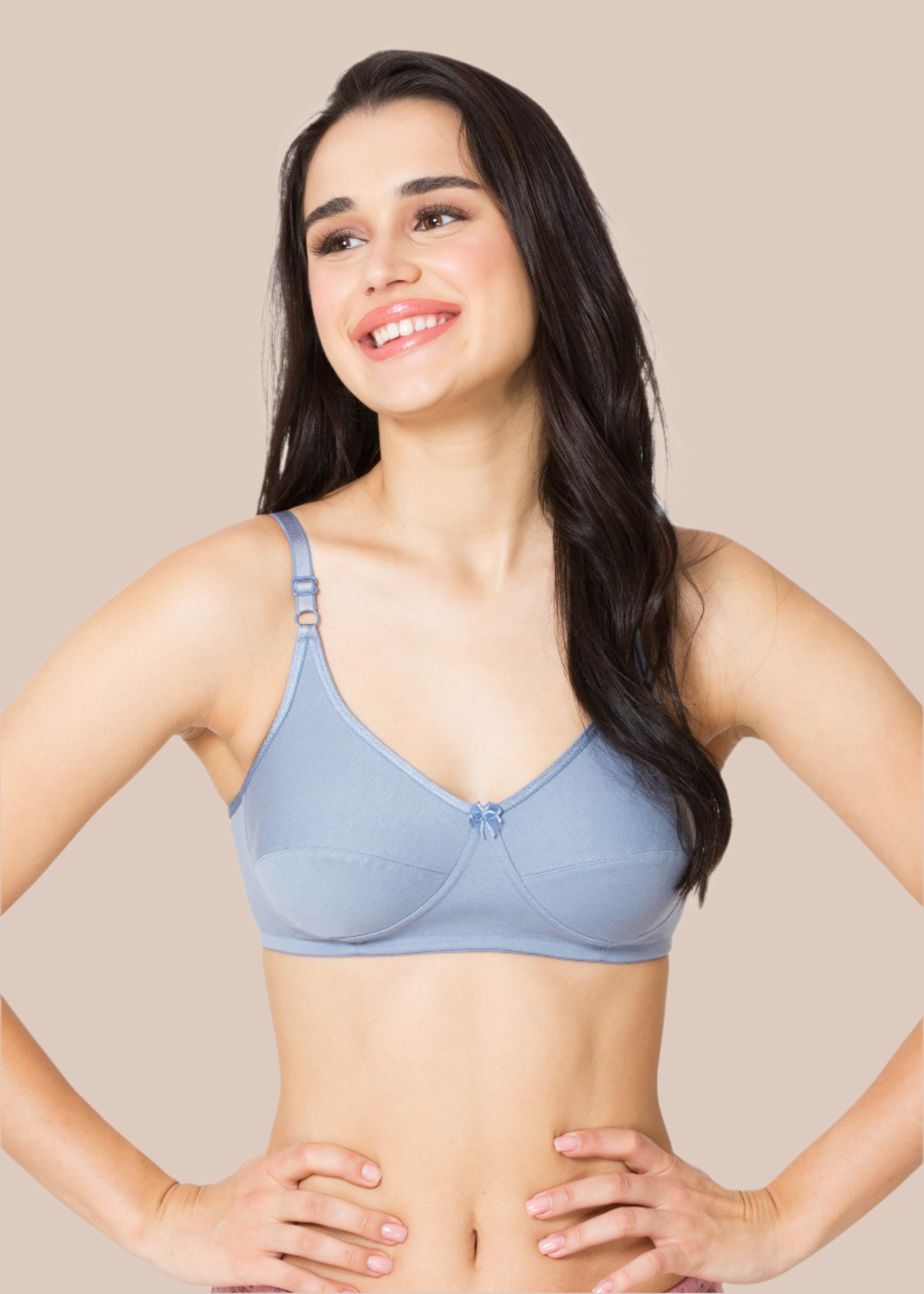 HENA:Double Layered Flat Seamed Cup Bra