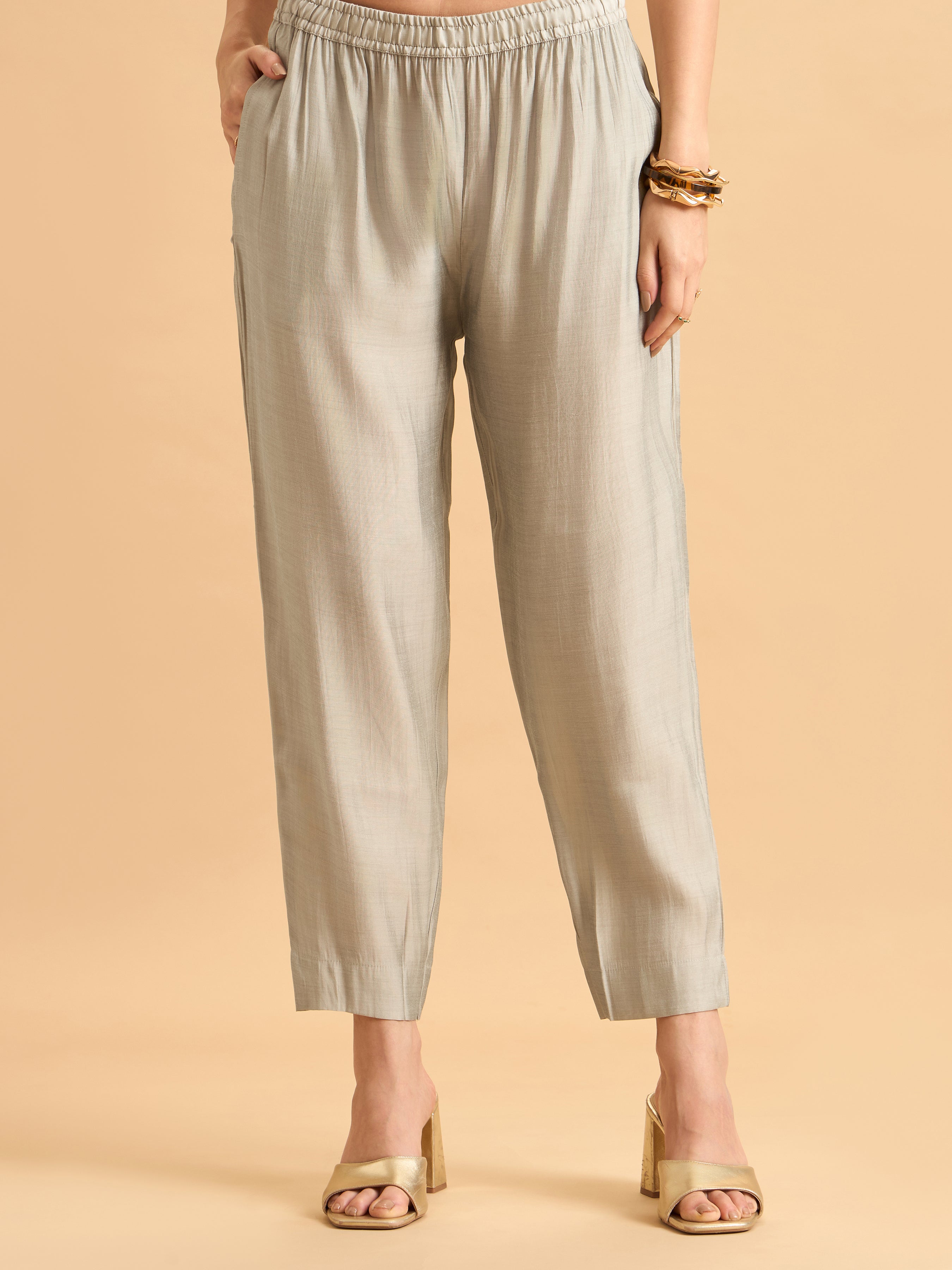 Pale Green Viscose Plain Kurta Set With Duppatta And Sequence Embroidery