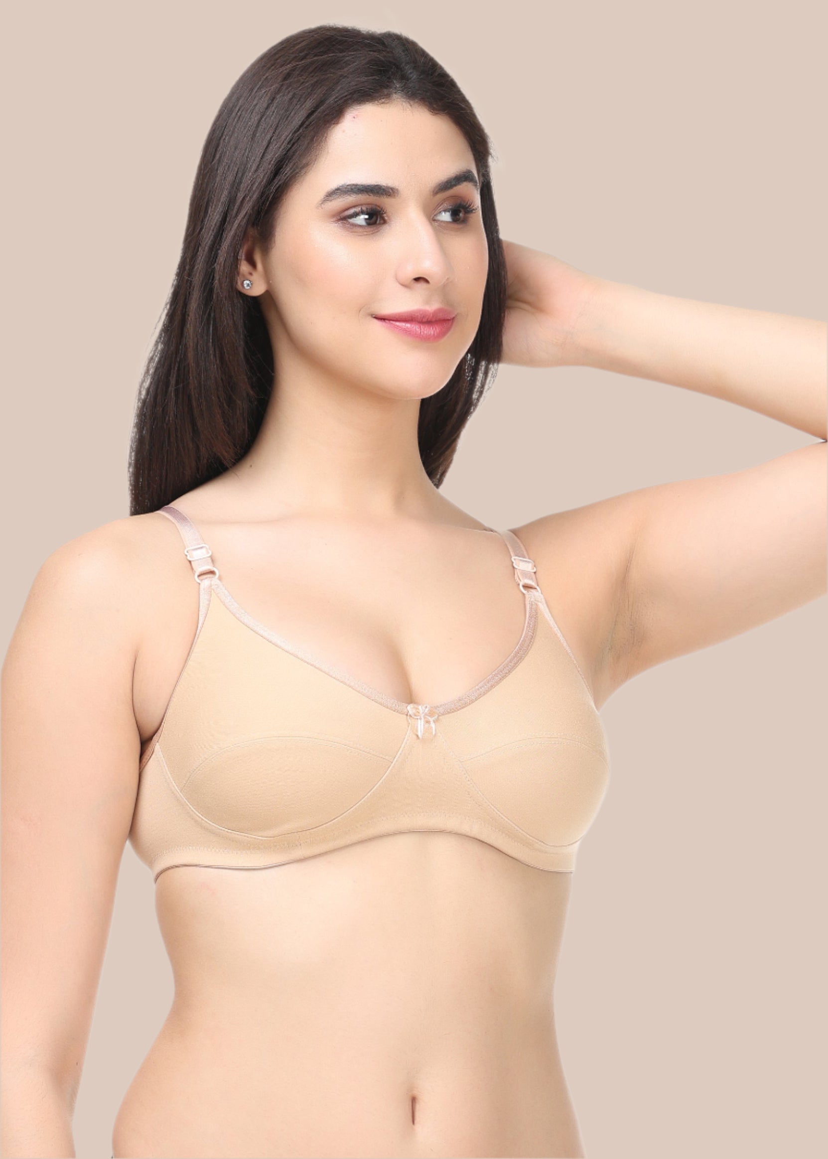 HENA:Double Layered Flat Seamed Cup Bra