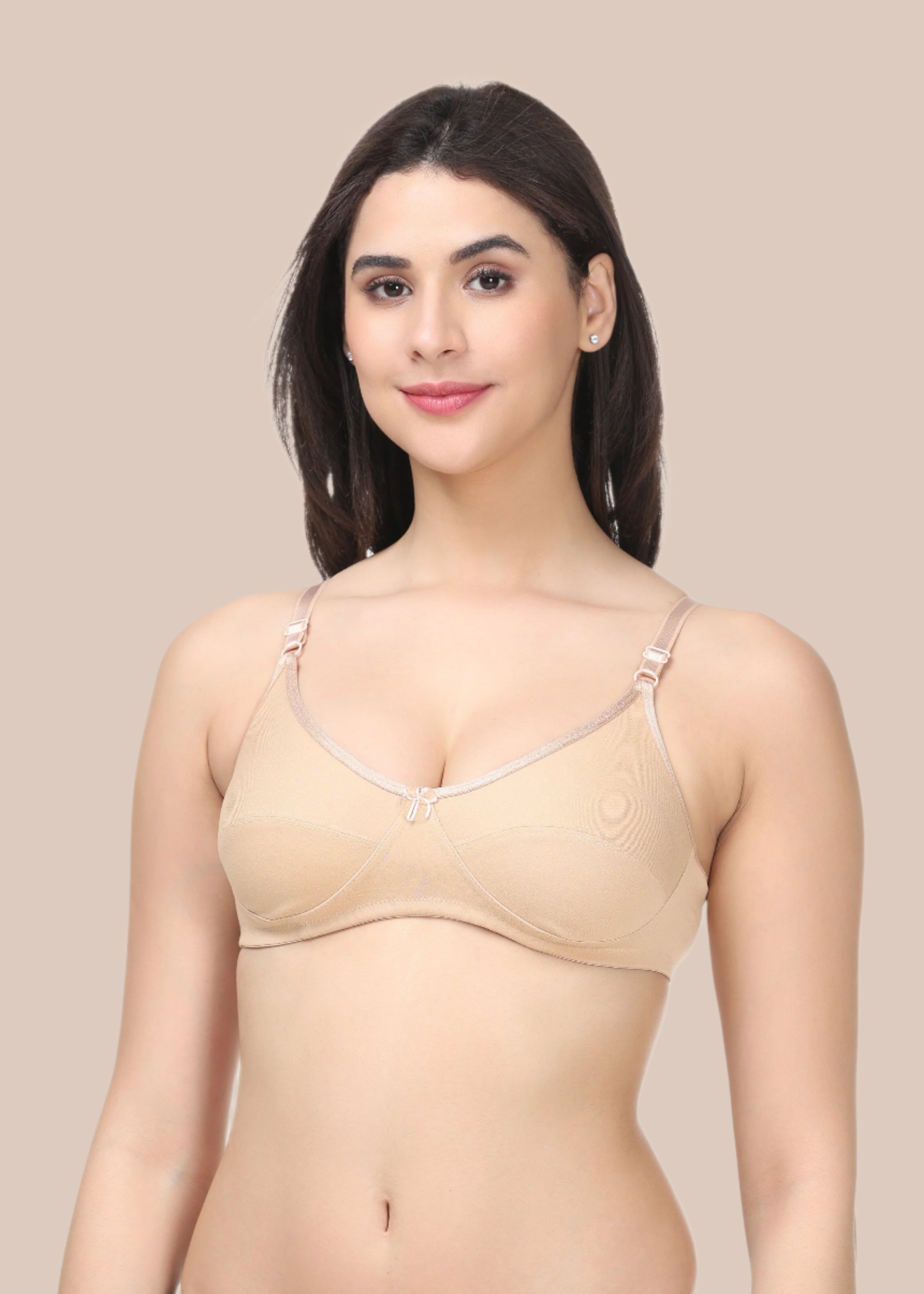 HENA:Double Layered Flat Seamed Cup Bra