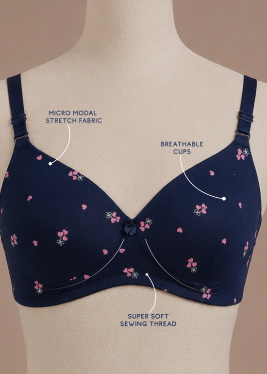 EZA :Padded Printed Bra