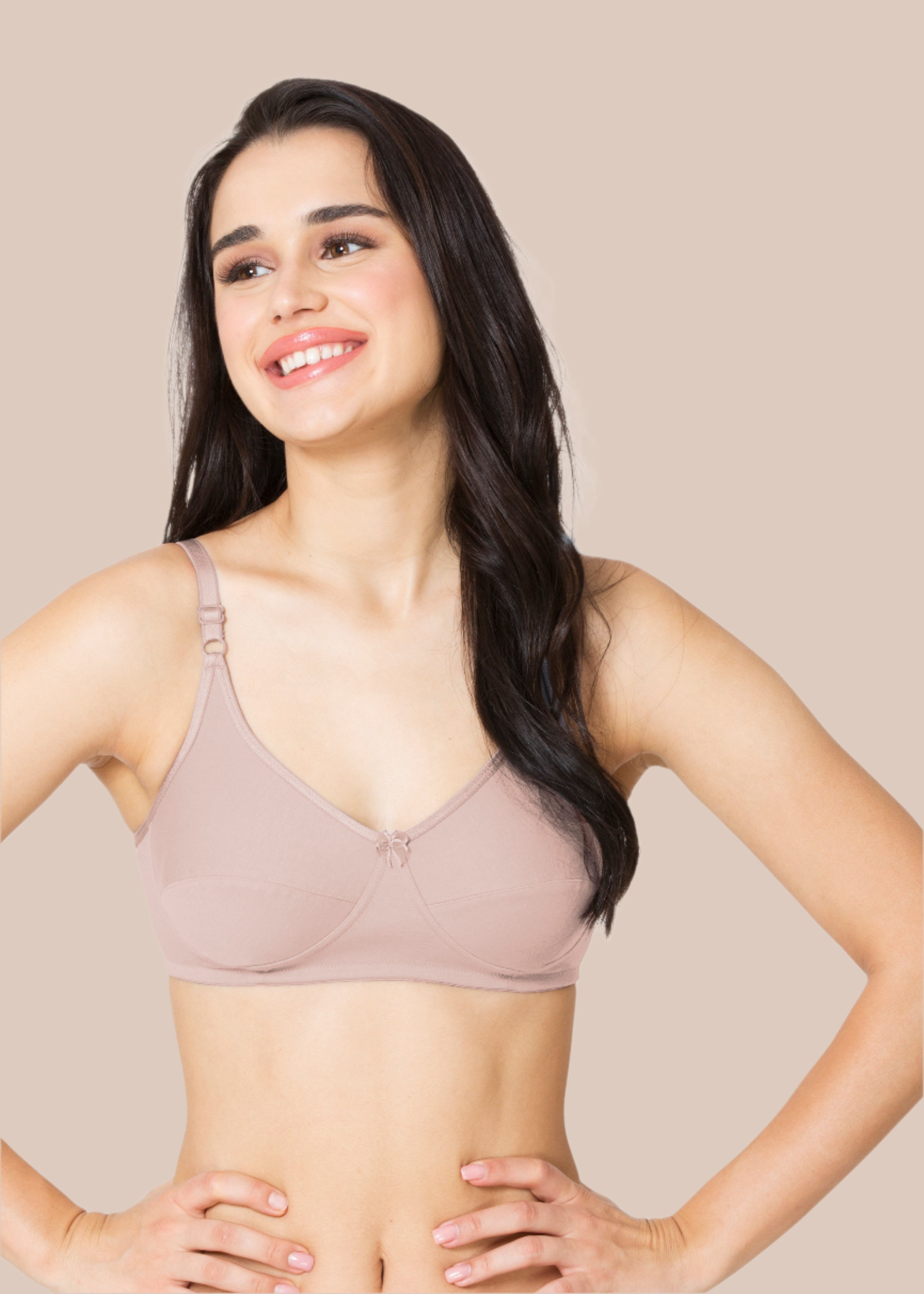 HENA:Double Layered Flat Seamed Cup Bra