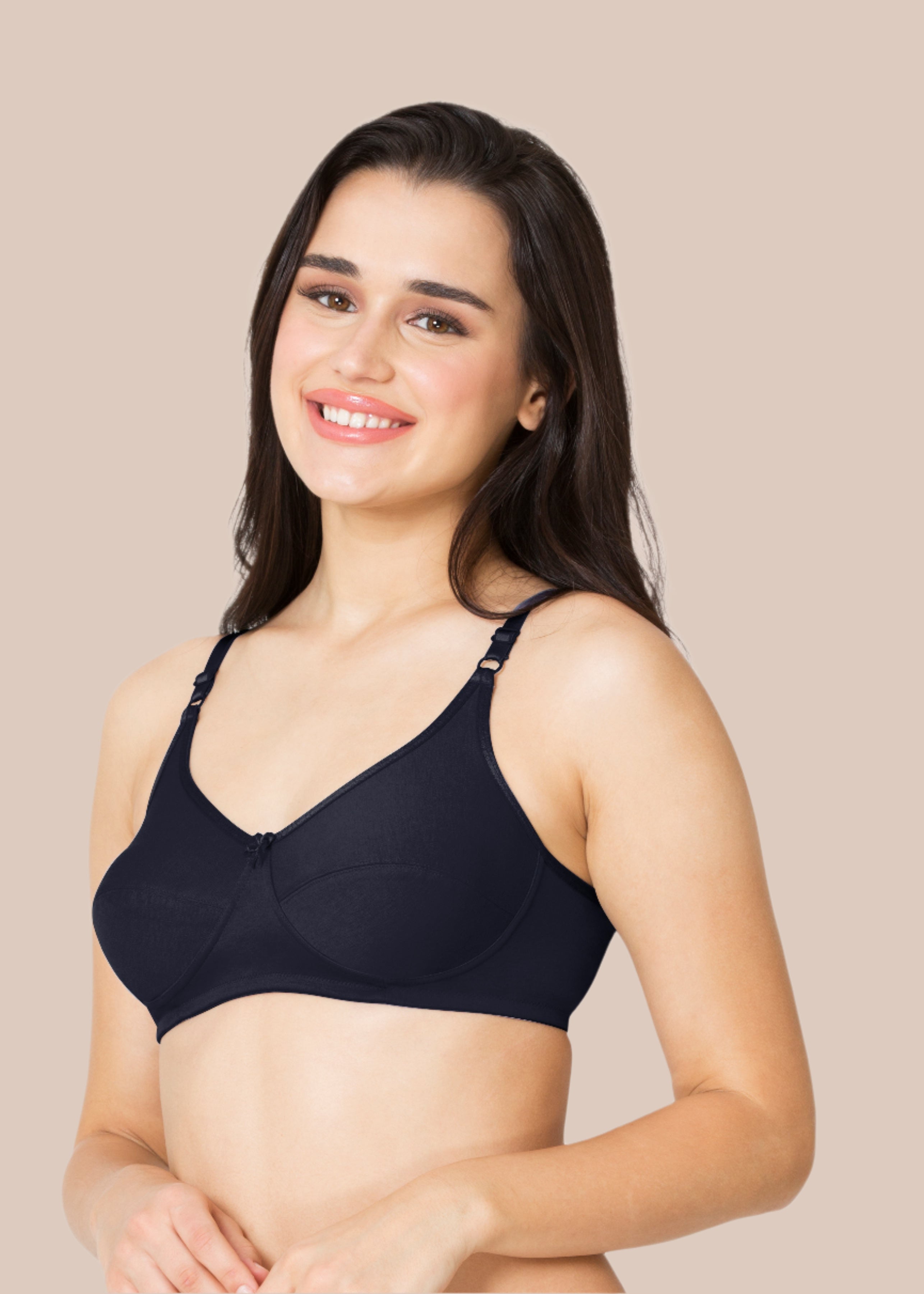 HENA:Double Layered Flat Seamed Cup Bra