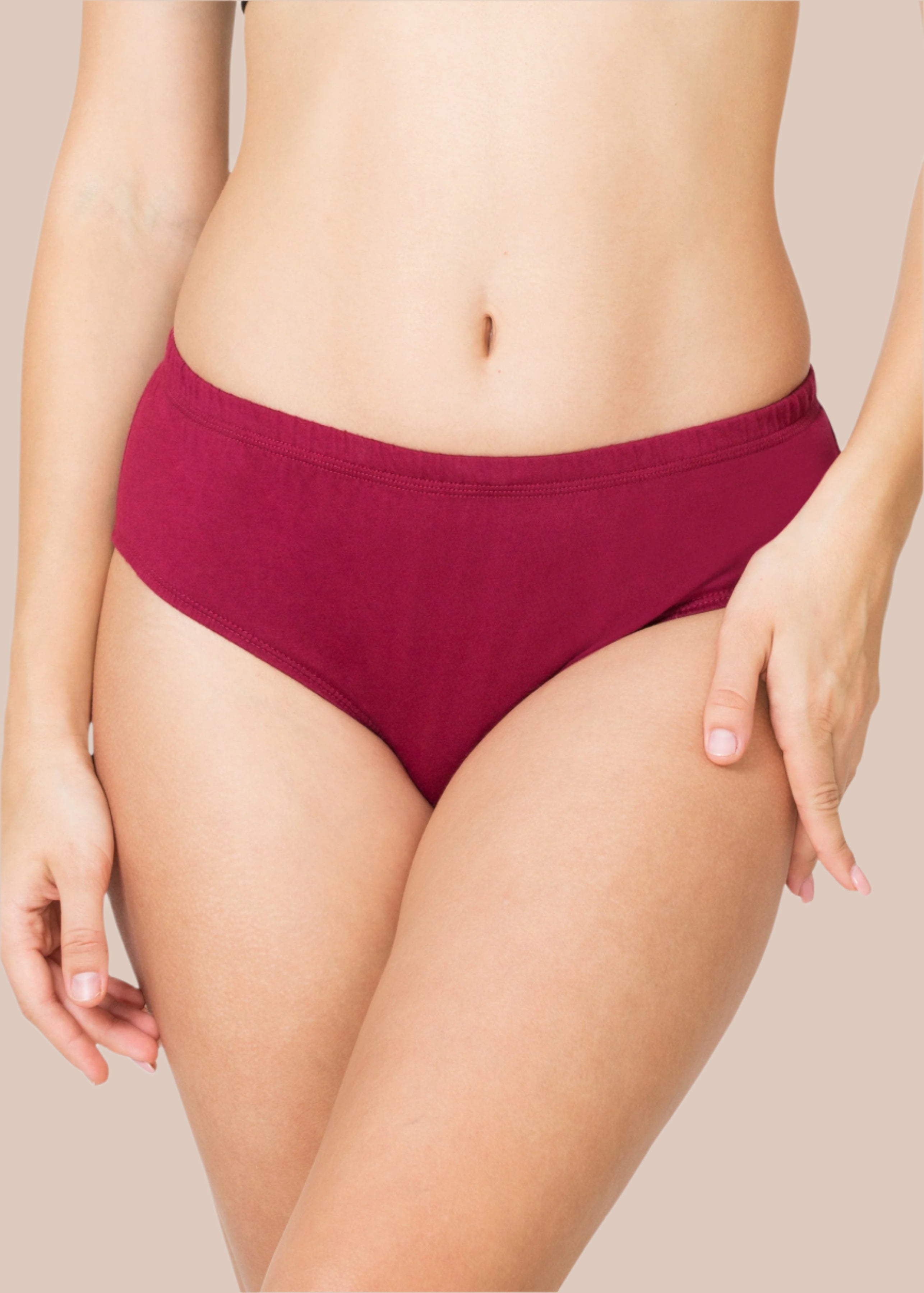 HELEN: Solid Inner Elastic Hipster Panty