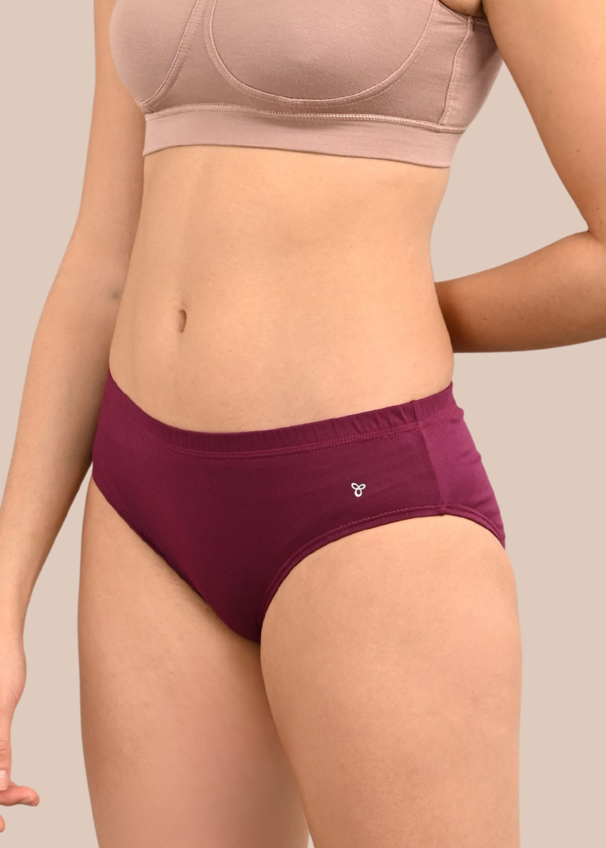 HELEN: Solid Inner Elastic Hipster Panty